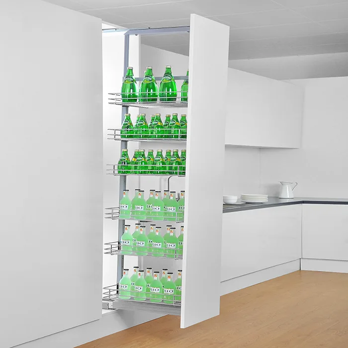 Tủ đồ khô NewEra cánh kéo inox nan 304 6 tầng 6 rổ NE666.400