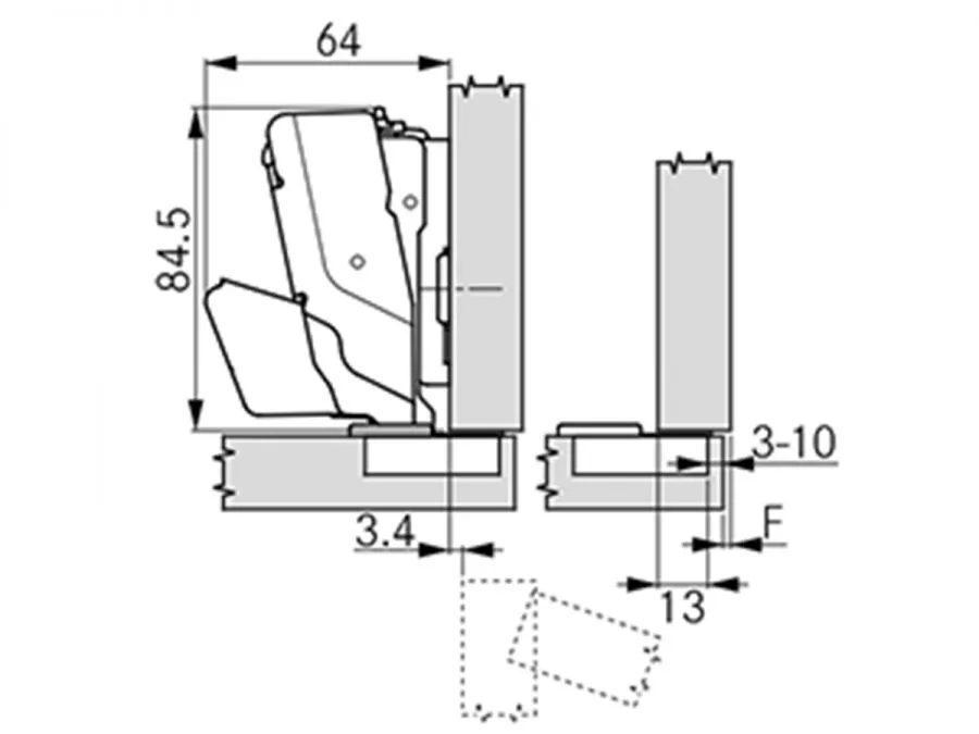 Bản lề giảm chấn Grass Tiomos chính hãng TM60.0015S 2
