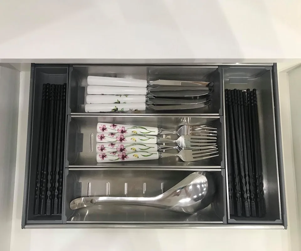 Khay chia thìa dĩa NewEra inox 304 sâu 450mm NE655.450 5