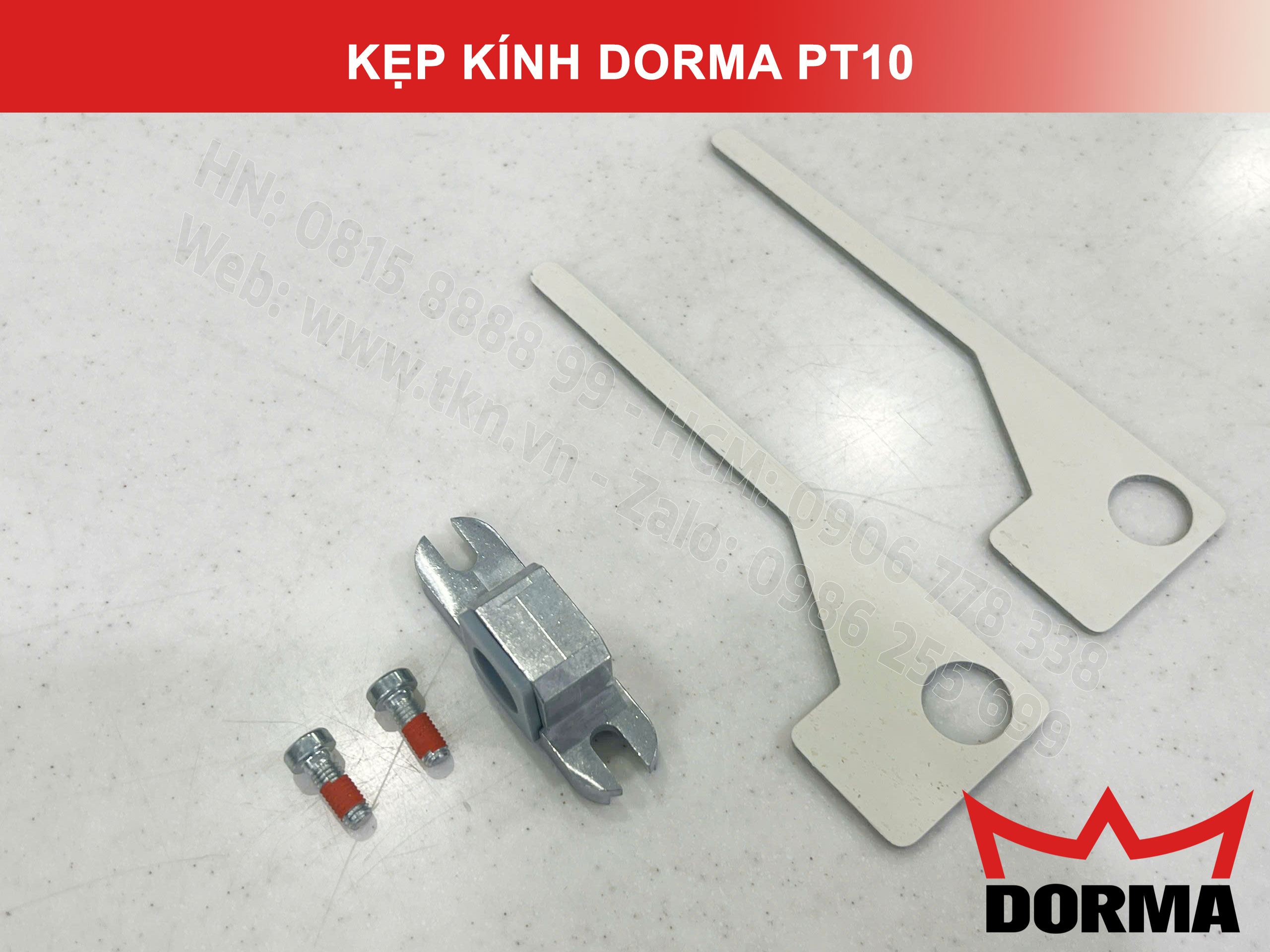 Kẹp kính bản lề sàn Dorma inox cao cấp dài 164mm PT10 17