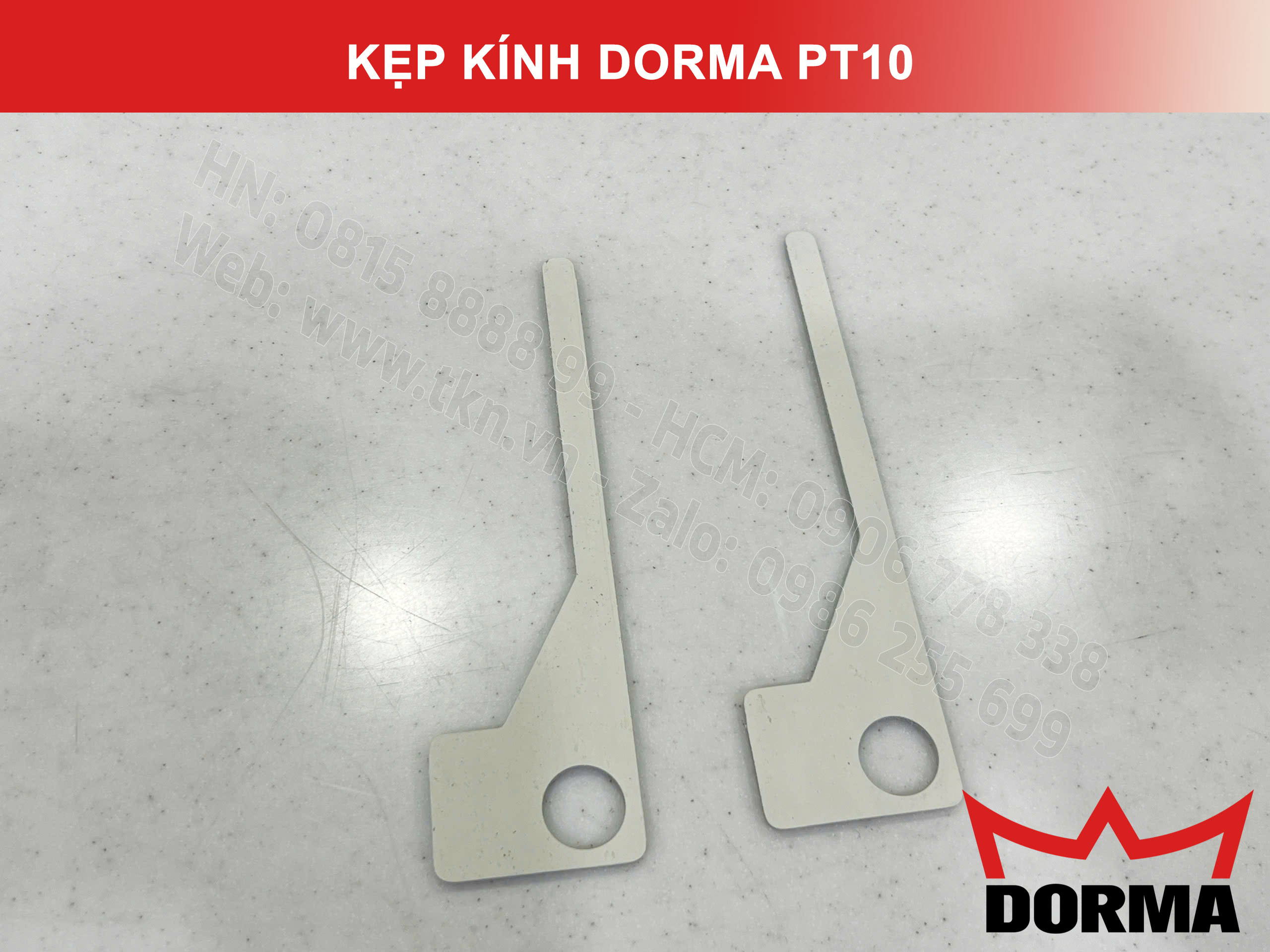 Kẹp kính bản lề sàn Dorma inox cao cấp dài 164mm PT10 19