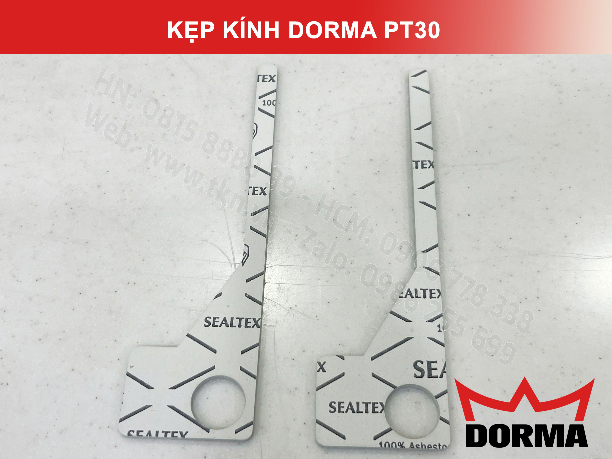 Kẹp kính bản lề sàn Dorma inox cao cấp dài 164mm PT30 17