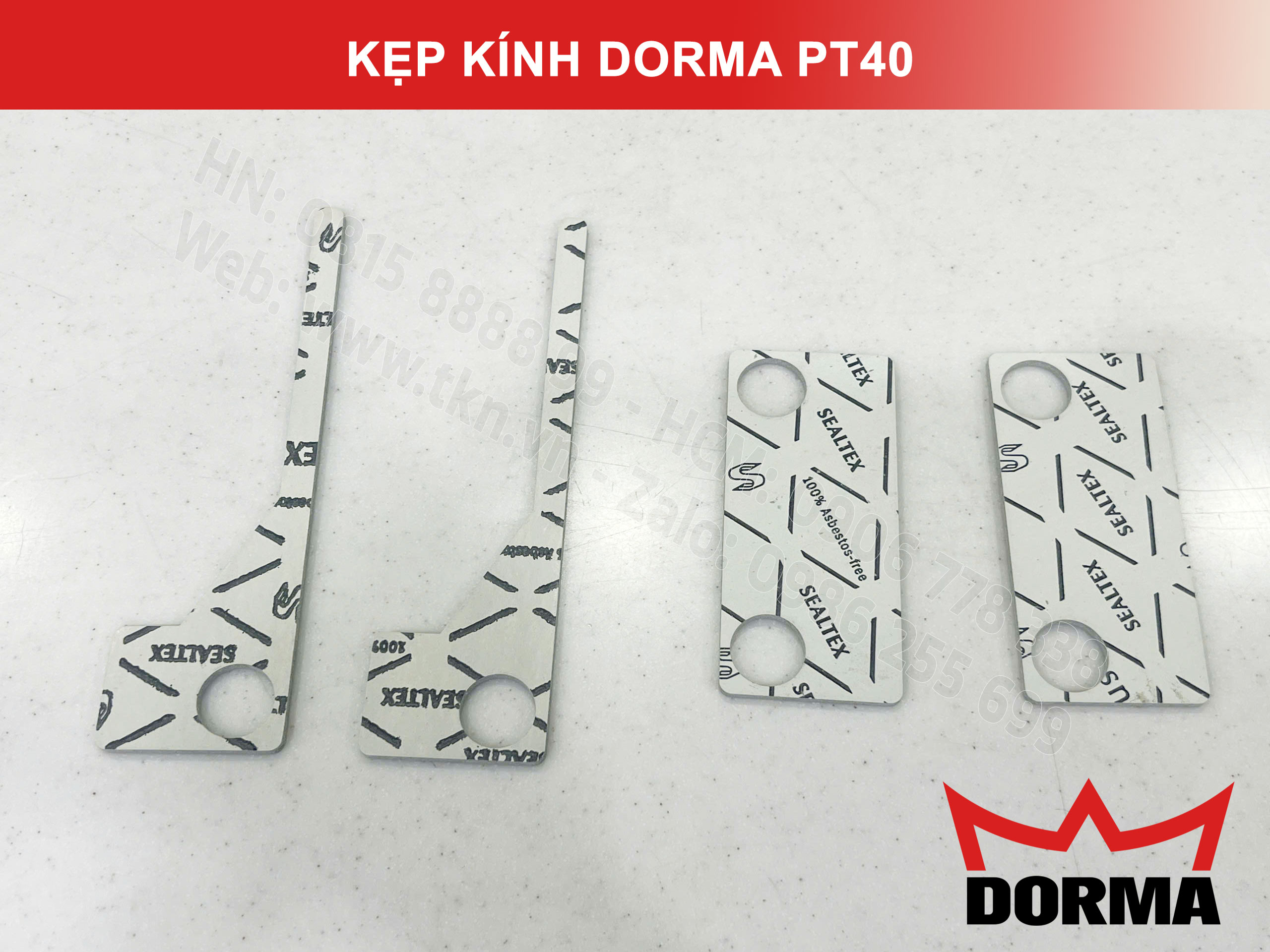 Kẹp kính bản lề sàn Dorma inox 304 dài 218mm PT40 14