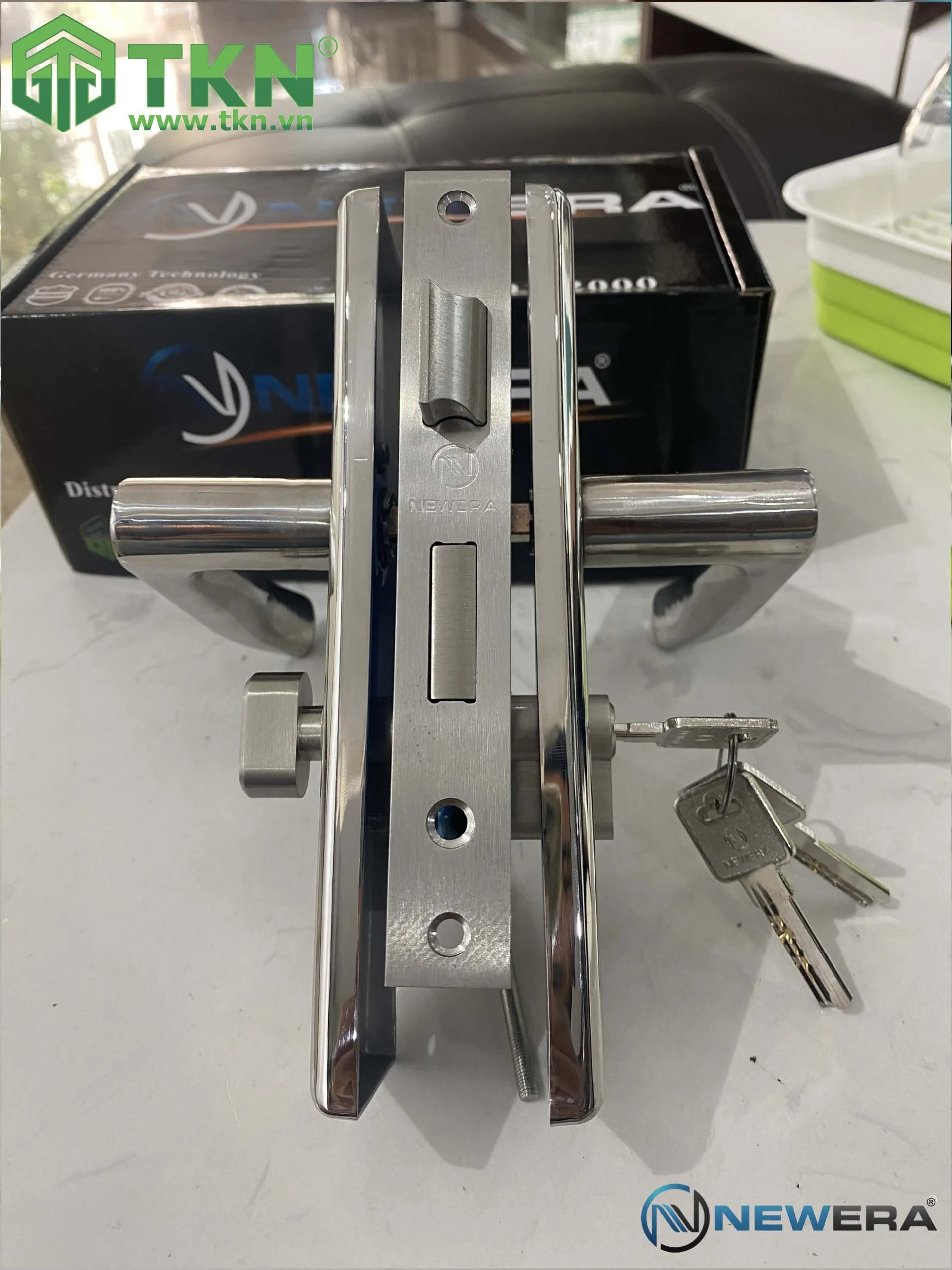 Khóa cửa chính NewEra thép không gỉ và kẽm NE85-222N 2