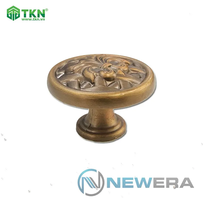 Tay nắm tủ hợp kim kẽm hoa văn màu đồng cổ NE2825.000CF 1
