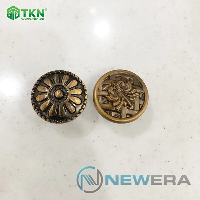 Tay nắm tủ hợp kim kẽm hoa văn màu đồng cổ NE2825.000CF 7