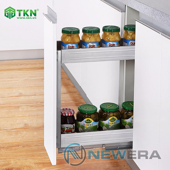 Giá dao thớt gia vị chai lọ 3 tầng NEWERA INOX hộp 304 – NE355.350 sử dụng chất liệu cao cấp