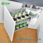 Giá góc tủ bếp liên hoàn NewEra inox hộp 304 NE455.900ML 3