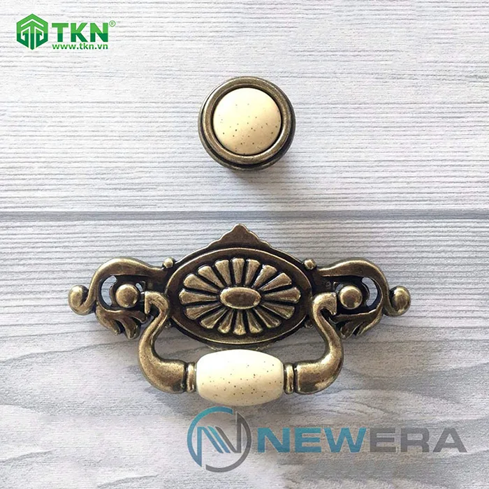 Tay nắm tủ hợp kim kẽm cổ điển Châu Âu NE5038.096CF 1