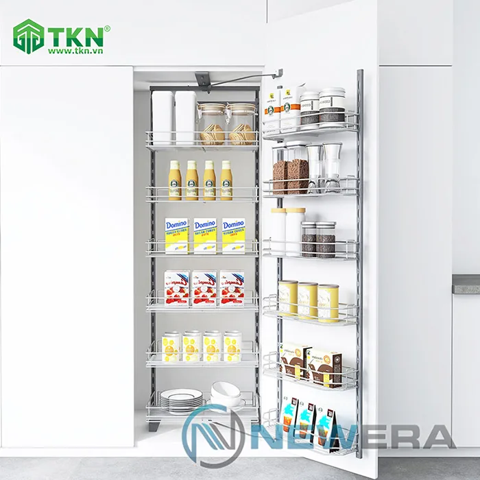 Tủ đồ khô NewEra cánh mở inox nan 304 6 tầng 12 rổ NE666.450