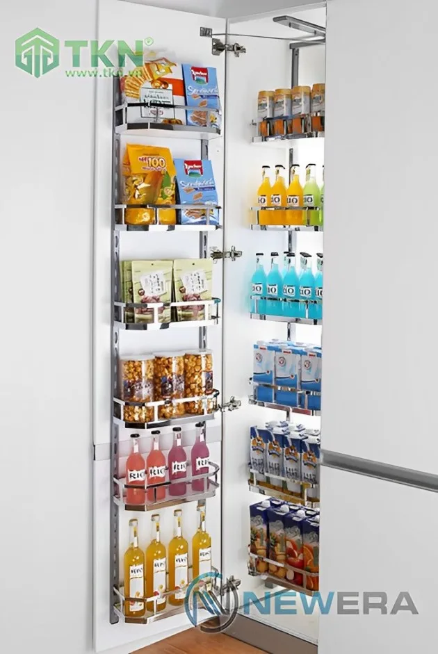 TỦ ĐỒ KHÔ 6 TẦNG 12 RỔ CÁNH MỞ INOX CAO CẤP NE466.450 - NEWERA