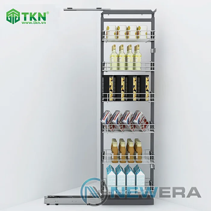 Tủ đồ khô NewEra cánh kéo inox nan 304 6 tầng 6 rổ NE666.400 4