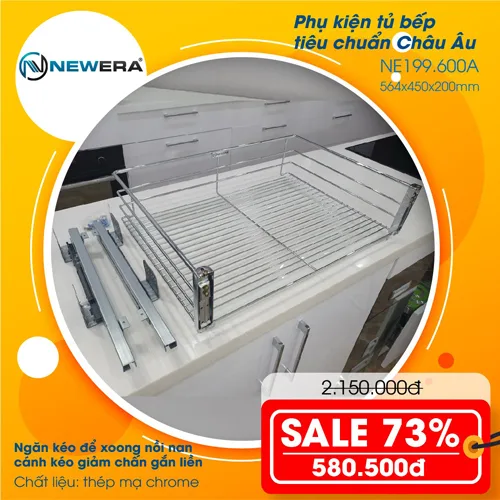 Ngăn kéo xoong nồi giảm chấn