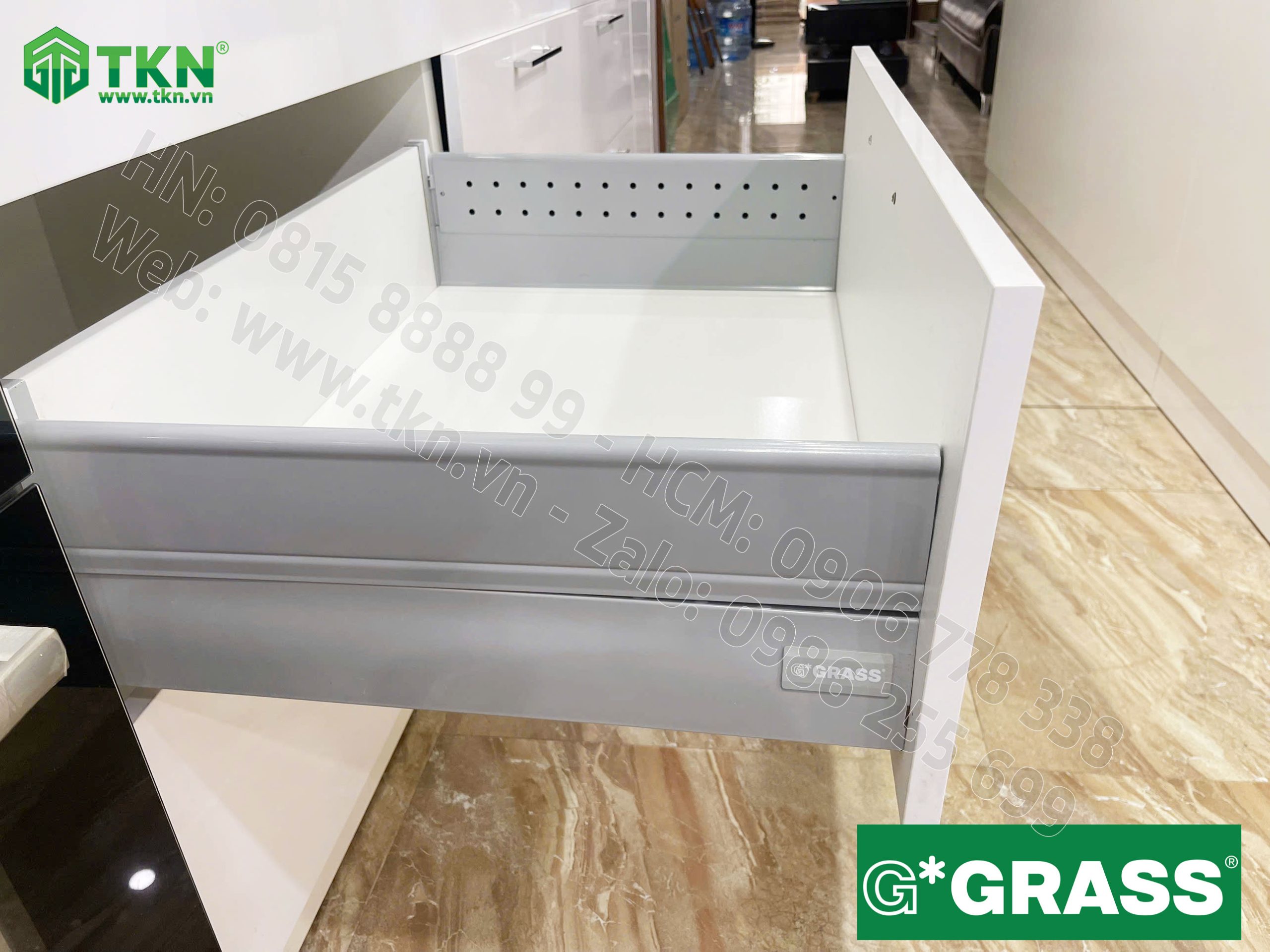 Ngăn kéo tủ bếp Grass DWD-XP 40kg vách thép nâng cấp Duowing XD.500AM 21