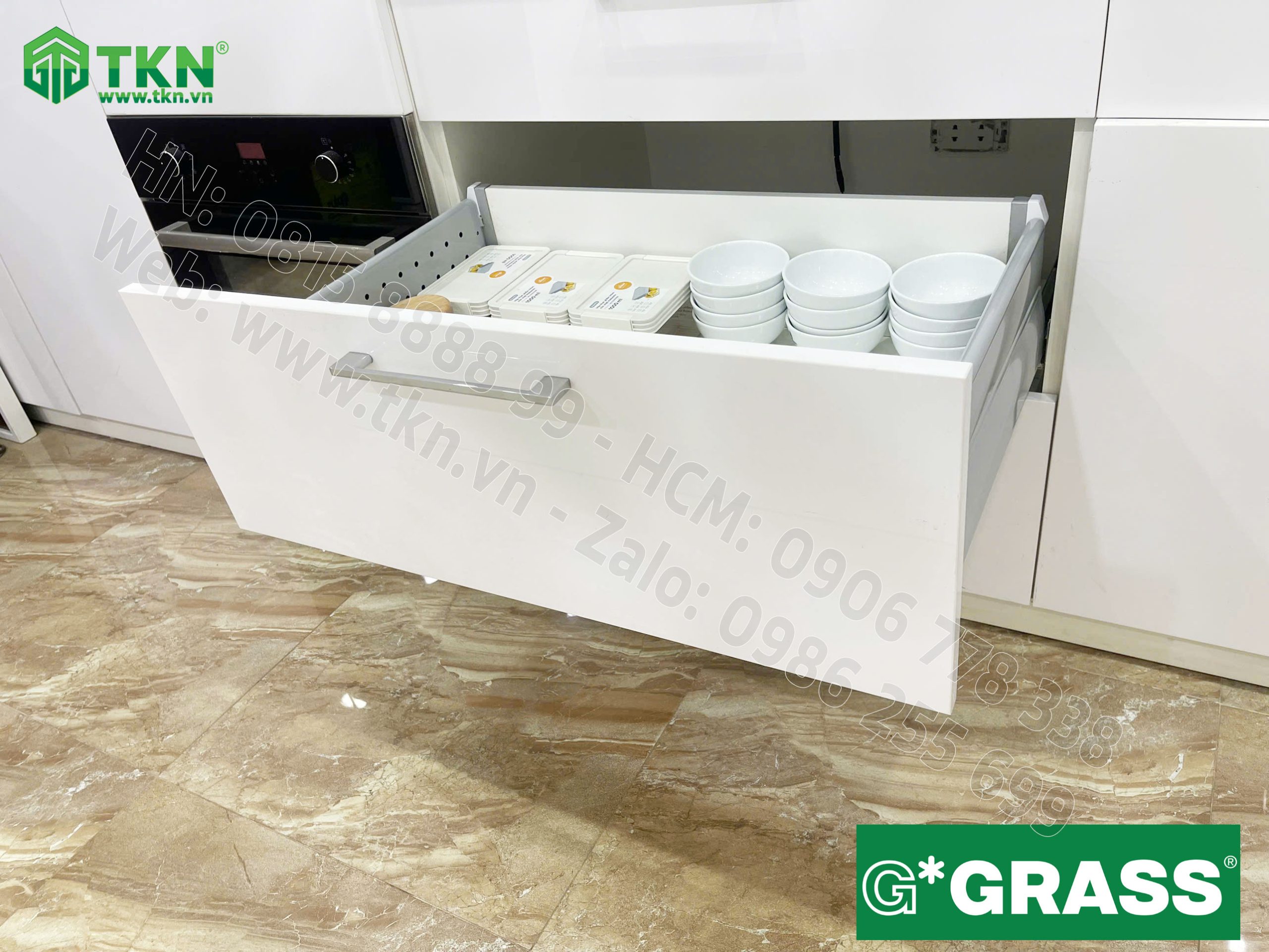 Ngăn kéo tủ bếp Grass DWD-XP 40kg vách thép nâng cấp Duowing XD.500AM 11