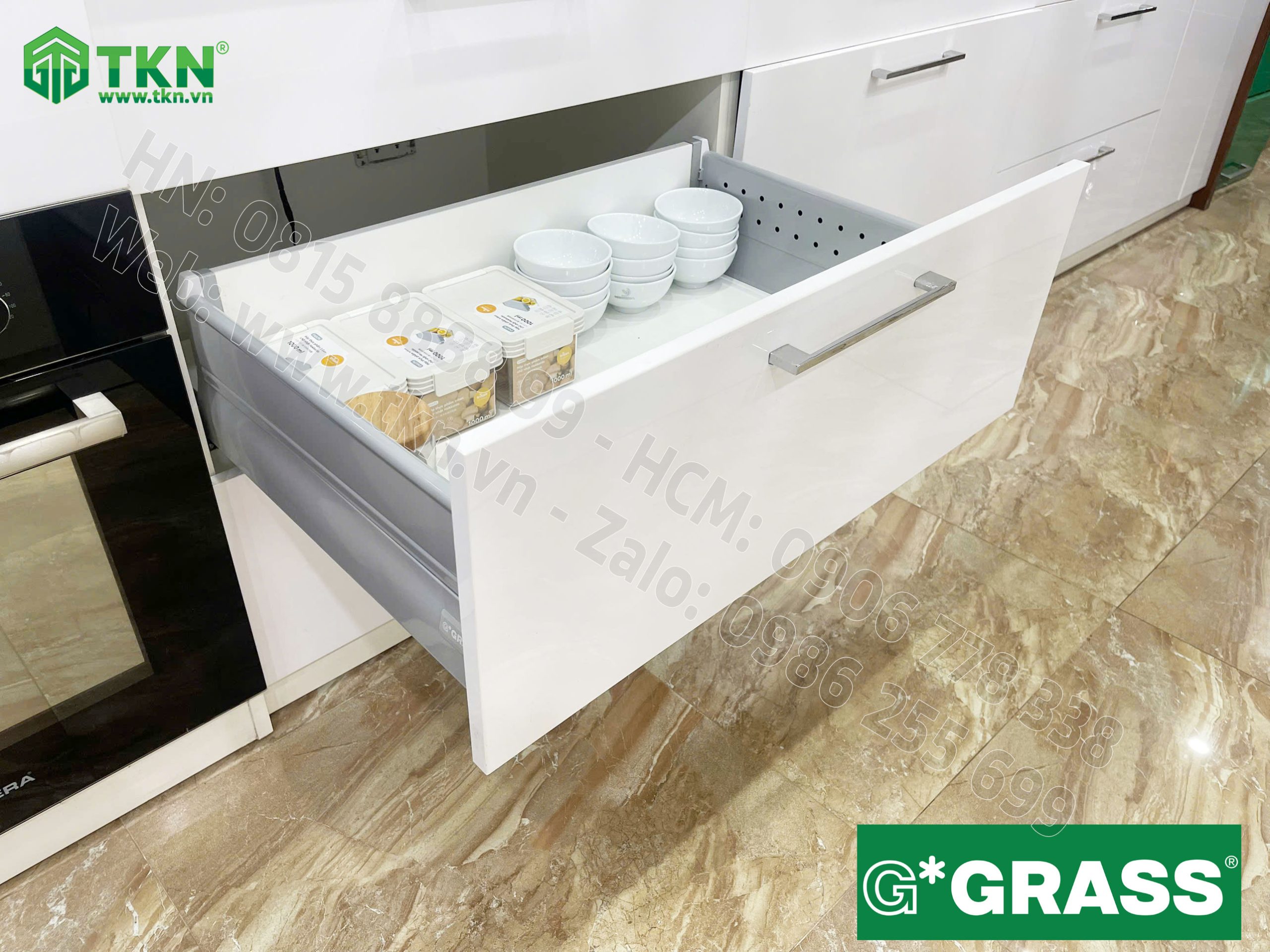 Ngăn kéo tủ bếp Grass DWD-XP 40kg vách thép nâng cấp Duowing XD.500AM 10