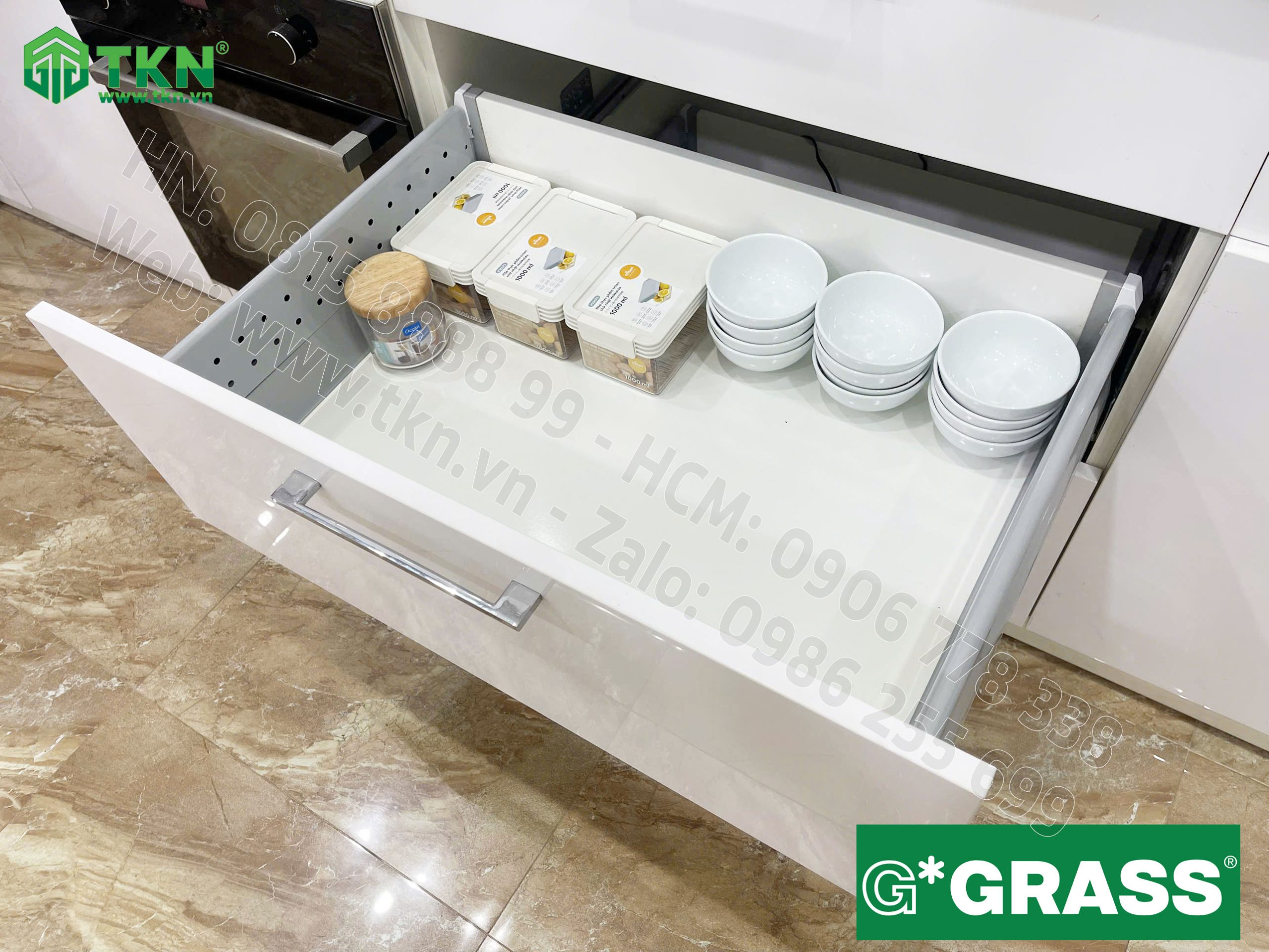 Ngăn kéo tủ bếp Grass DWD-XP 40kg vách thép nâng cấp Duowing XD.500AM 7