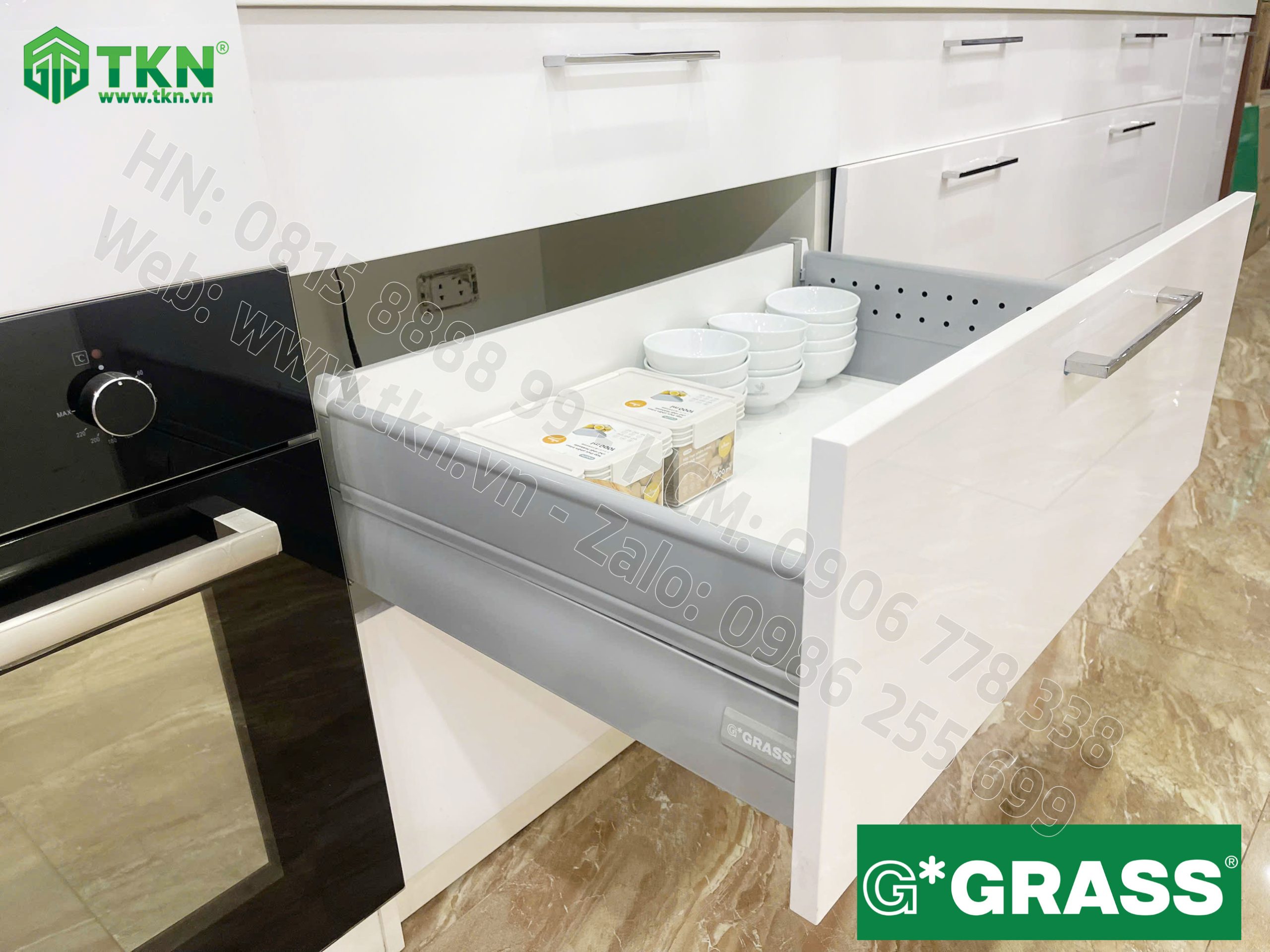 Ngăn kéo tủ bếp Grass DWD-XP 40kg vách thép nâng cấp Duowing XD.500AM 6