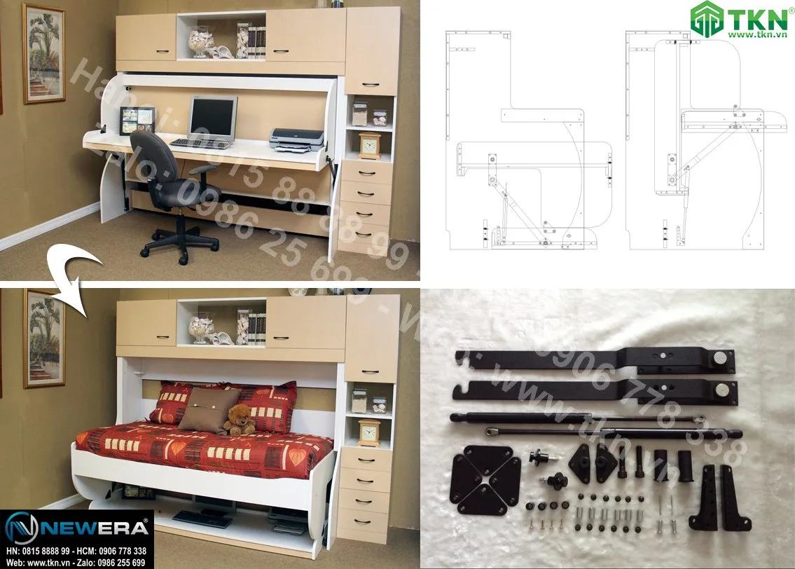 Phụ kiện giường gấp NewEra kết hợp bàn làm việc NE666DB66