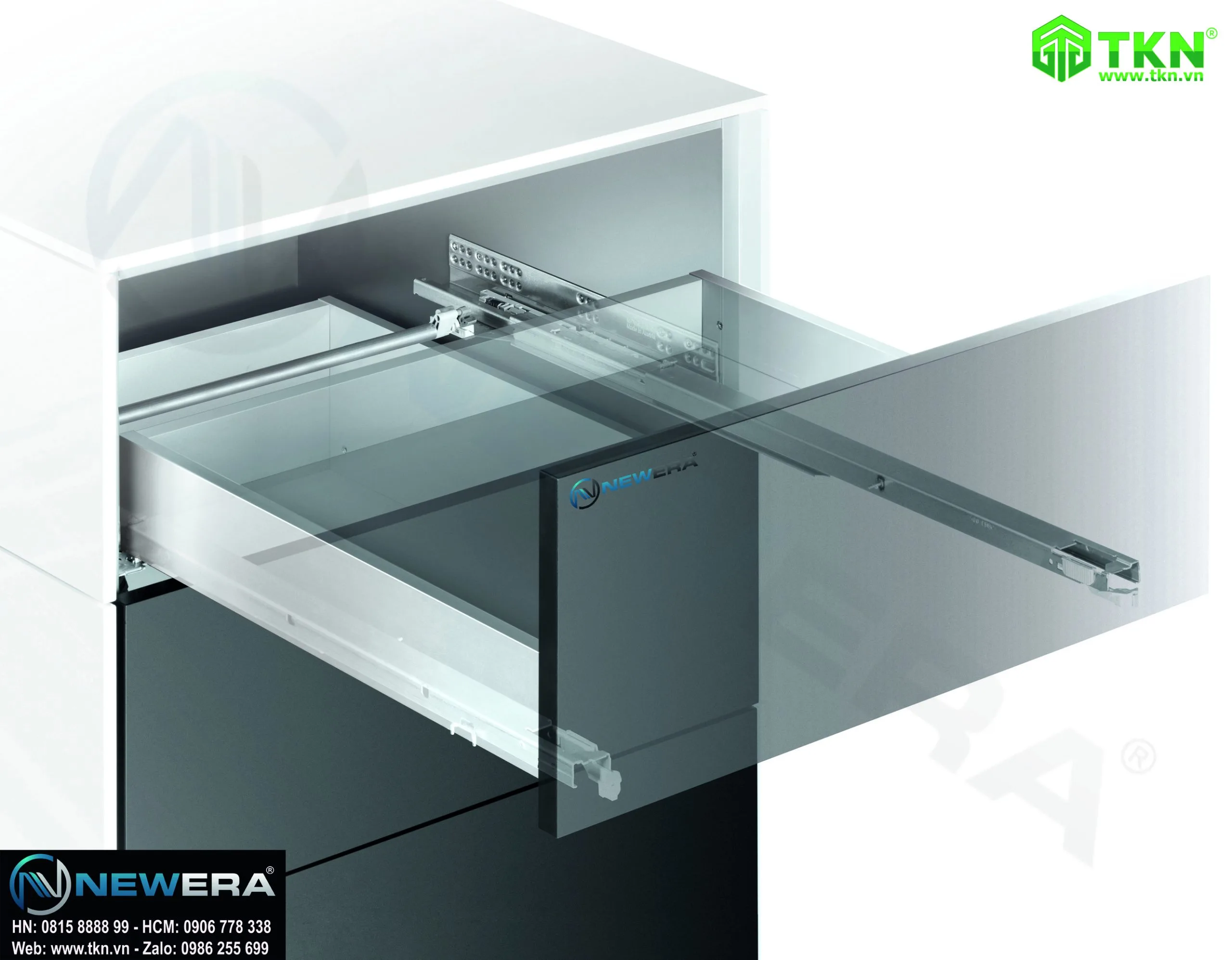 Ray trượt âm NewEra mở 3/4, 350mm NE366.350