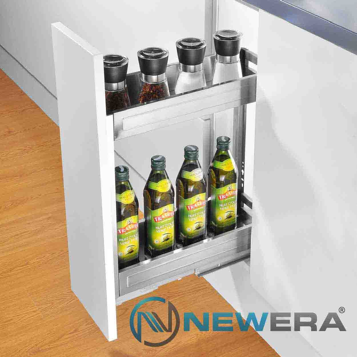 Kệ gia vị chai lọ NewEra khoang tủ rộng từ 200mm NE355.200