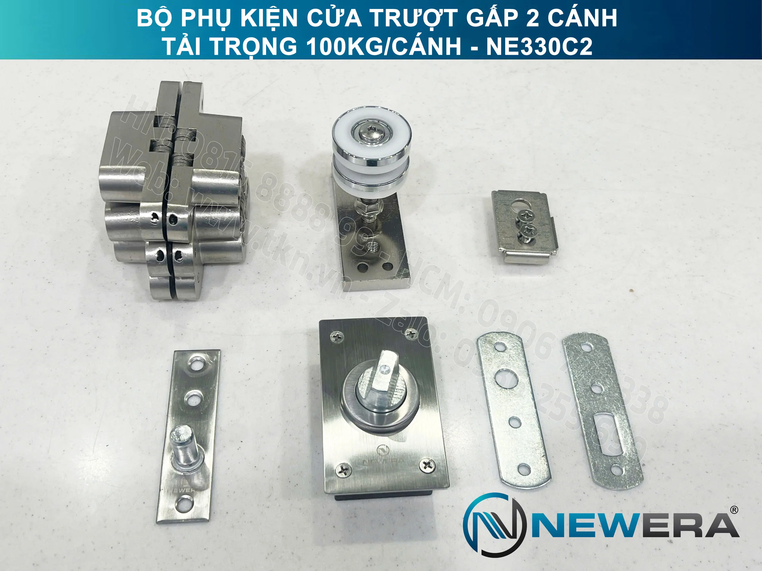 Phụ kiện cửa trượt gấp NewEra tải trọng 100kg/cánh NE330C2