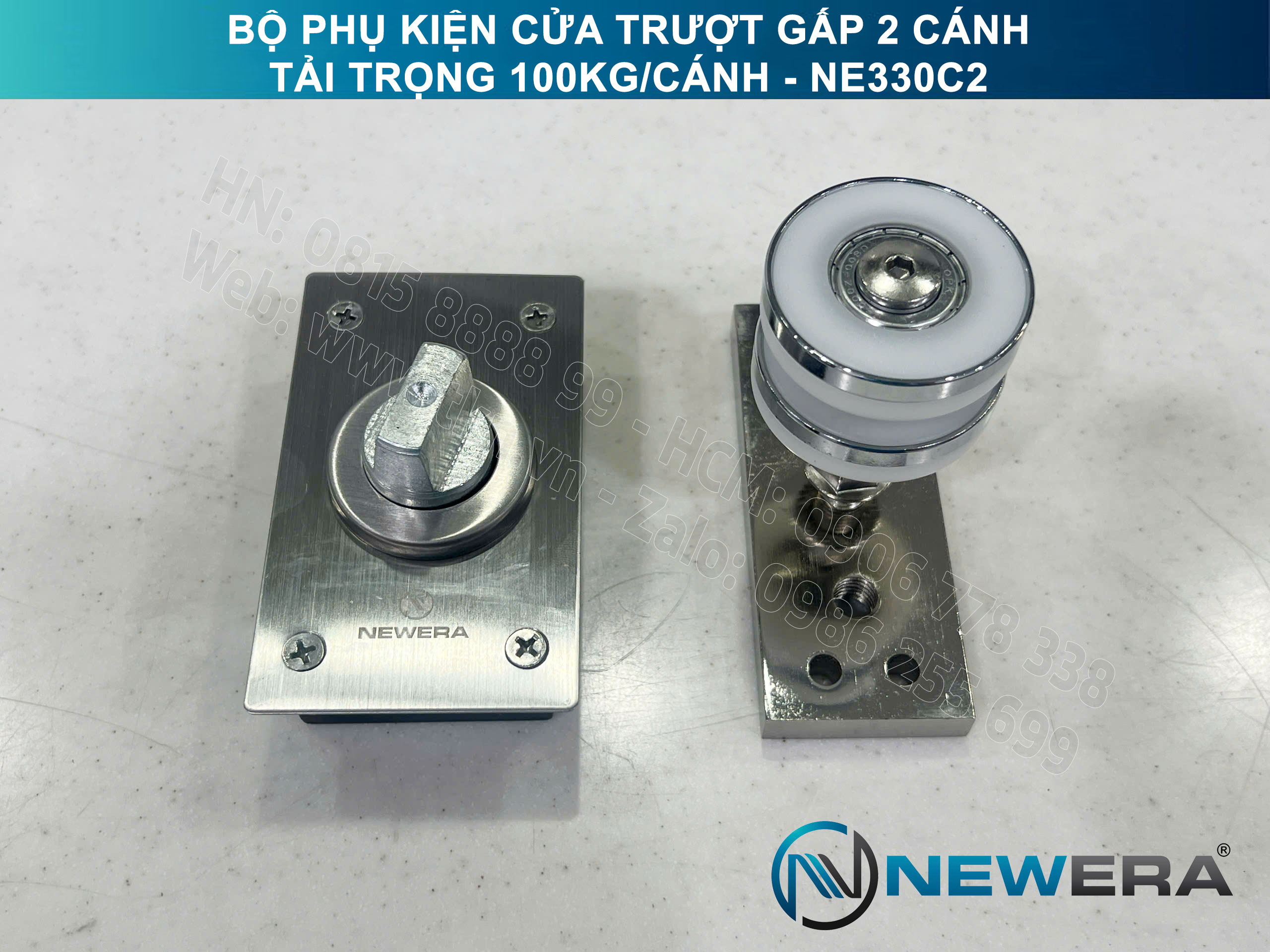Phụ kiện cửa trượt gấp NewEra tải trọng 100kg/cánh NE330C2 9