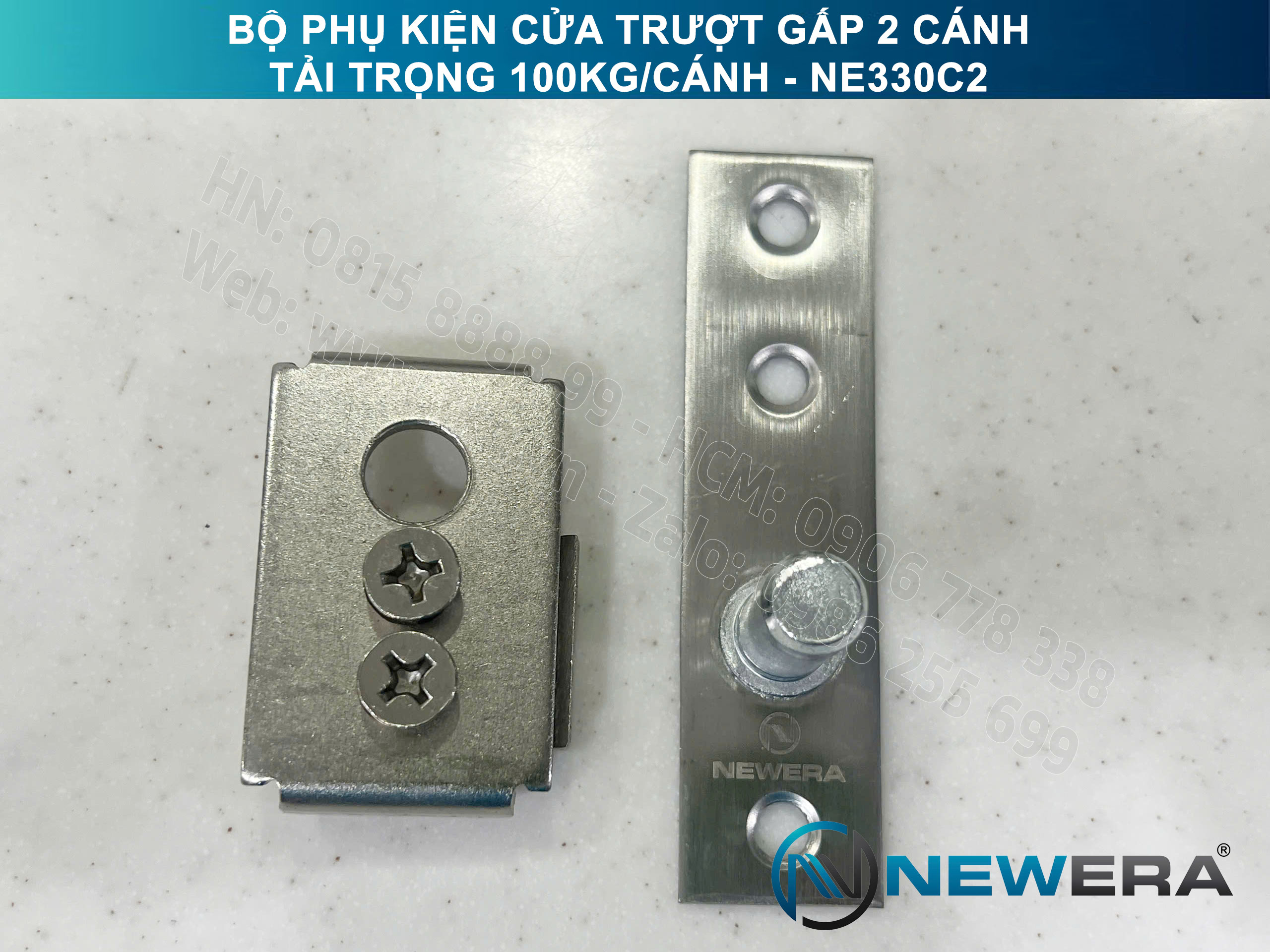 Phụ kiện cửa trượt gấp NewEra tải trọng 100kg/cánh NE330C2 12