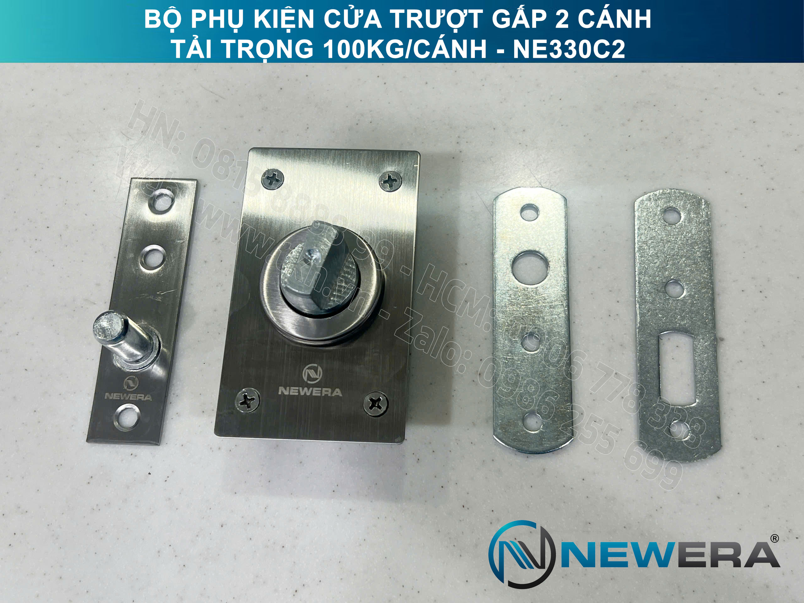 Phụ kiện cửa trượt gấp NewEra tải trọng 100kg/cánh NE330C2 6