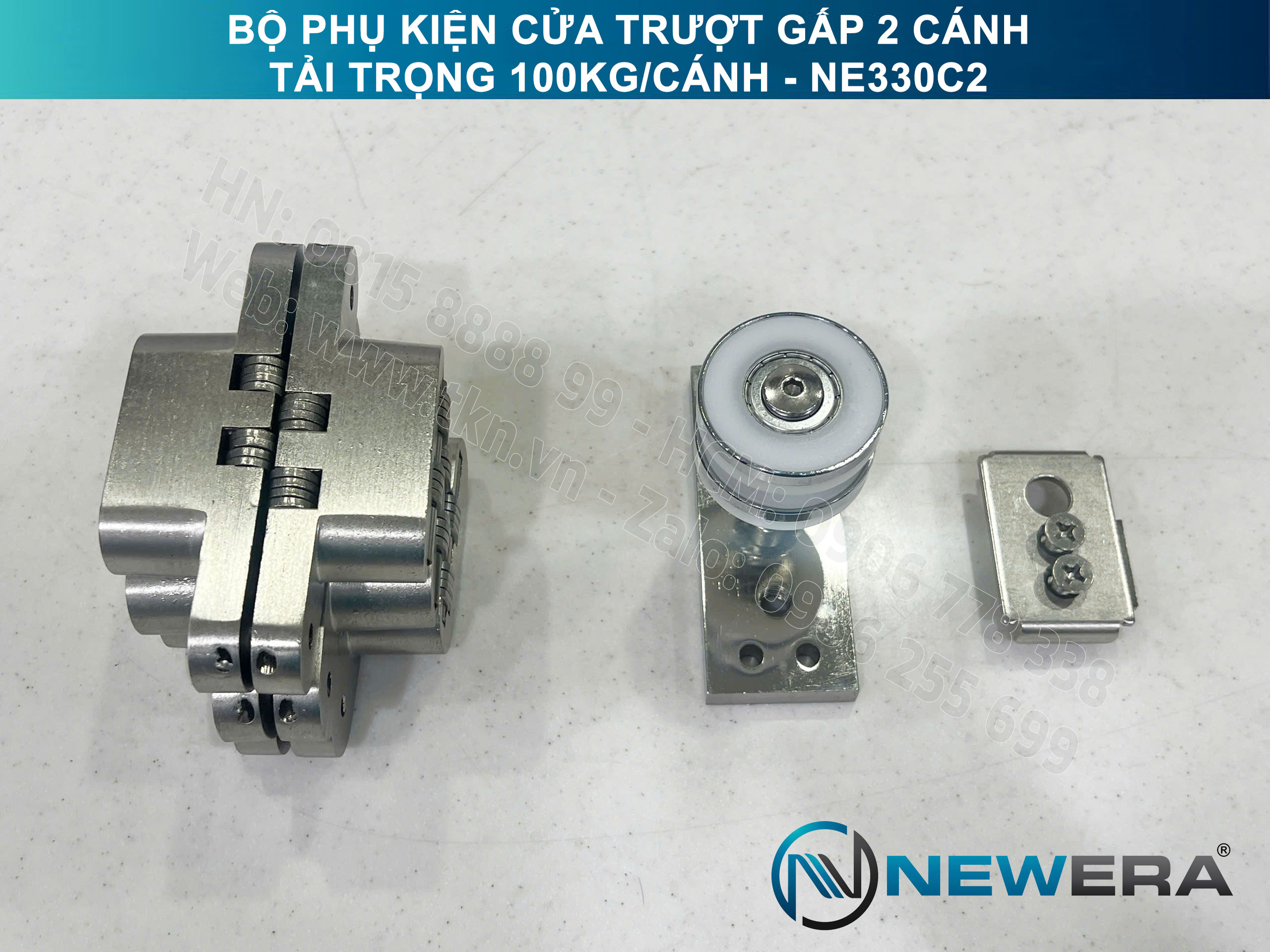 Phụ kiện cửa trượt gấp NewEra tải trọng 100kg/cánh NE330C2 7