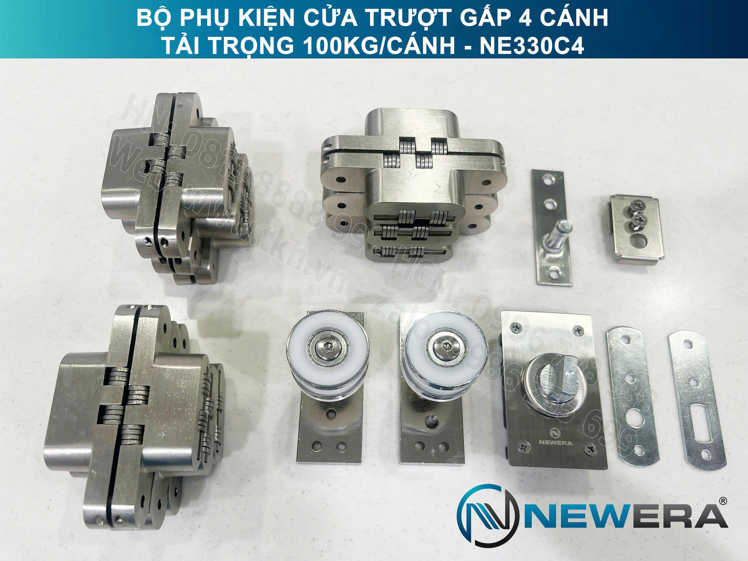 Phụ kiện cửa trượt gấp NewEra tải trọng 100kg/cánh NE330C4