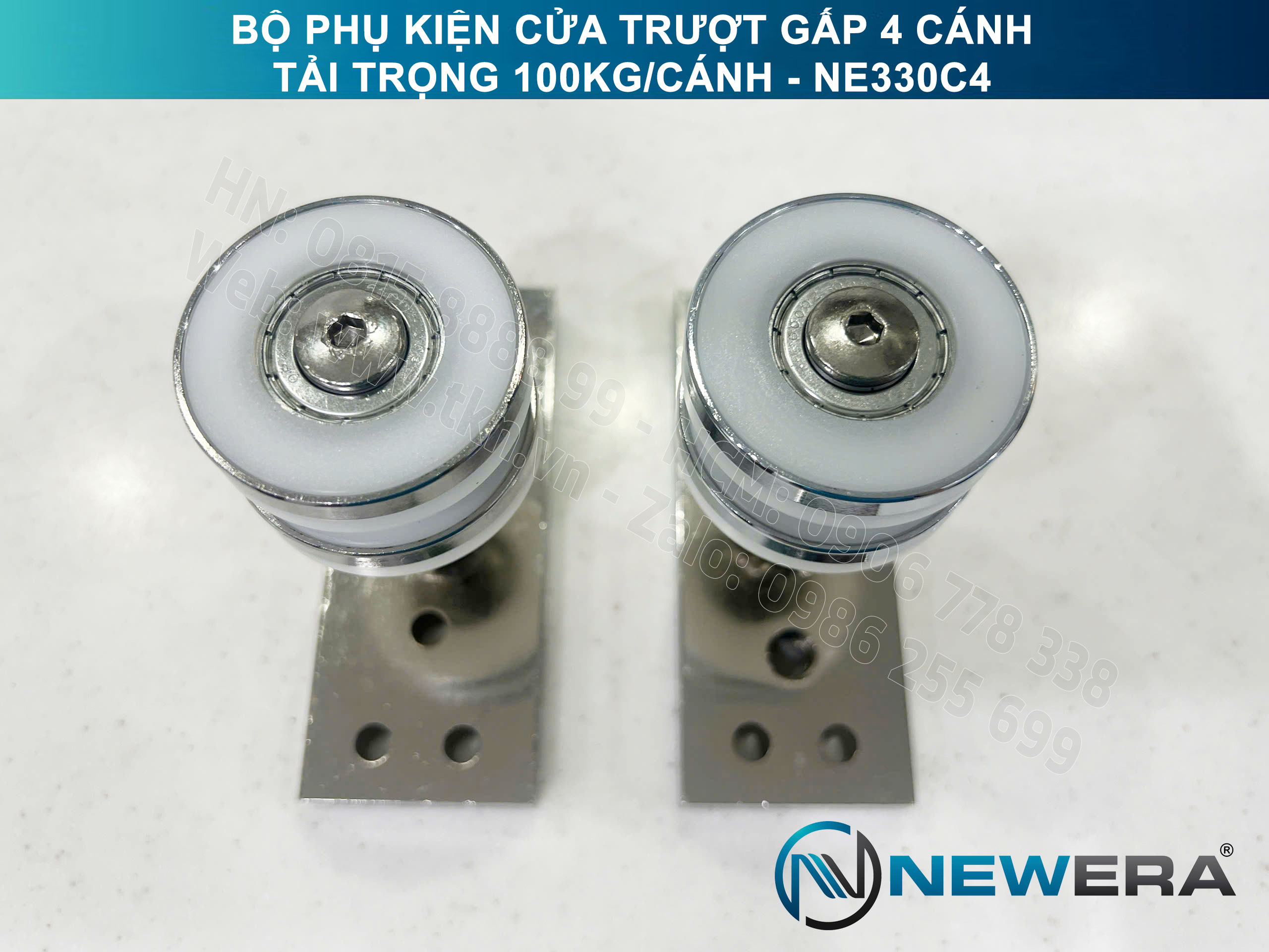 Phụ kiện cửa trượt gấp NewEra tải trọng 100kg/cánh NE330C4 12