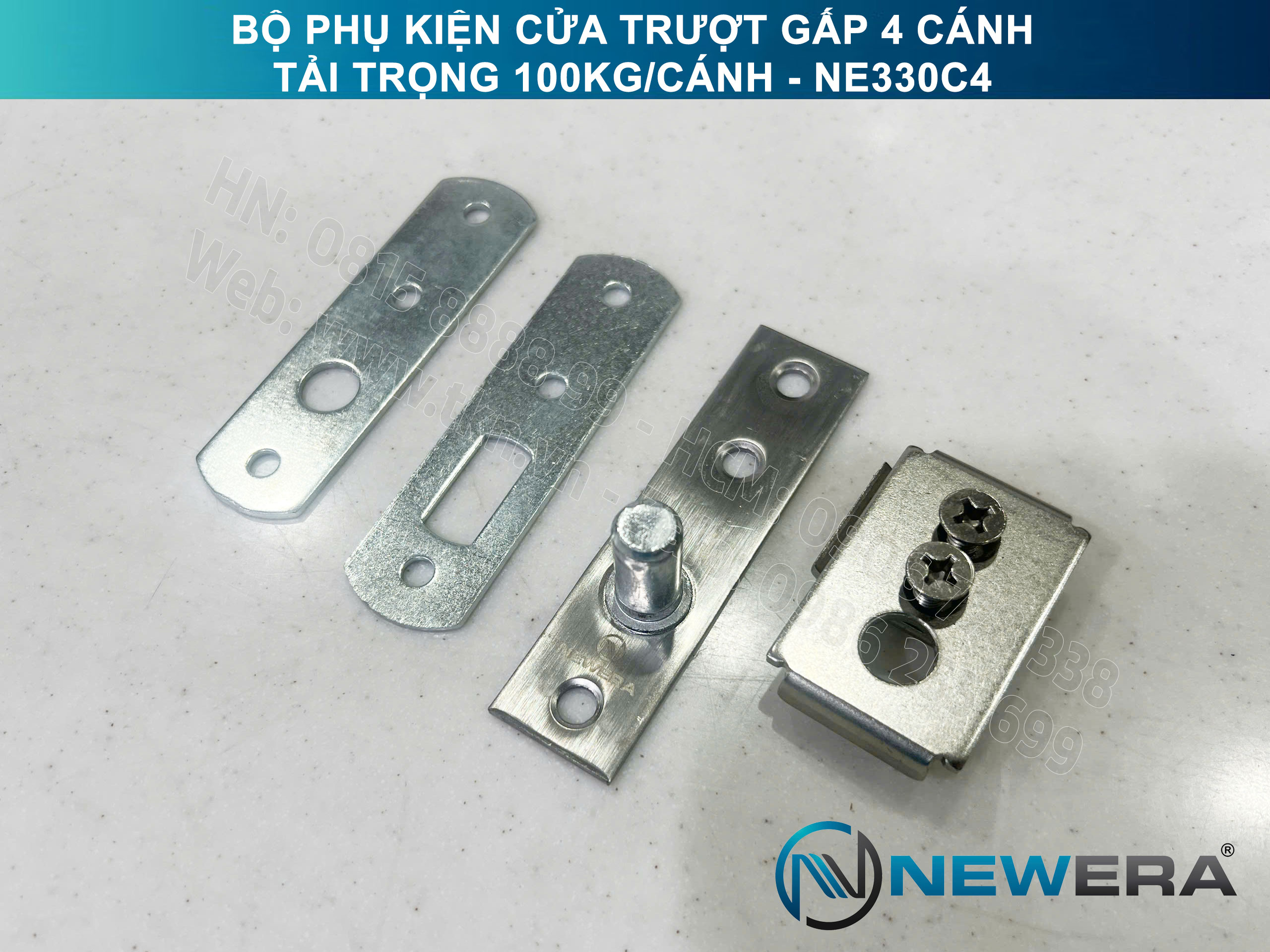 Phụ kiện cửa trượt gấp NewEra tải trọng 100kg/cánh NE330C4 13
