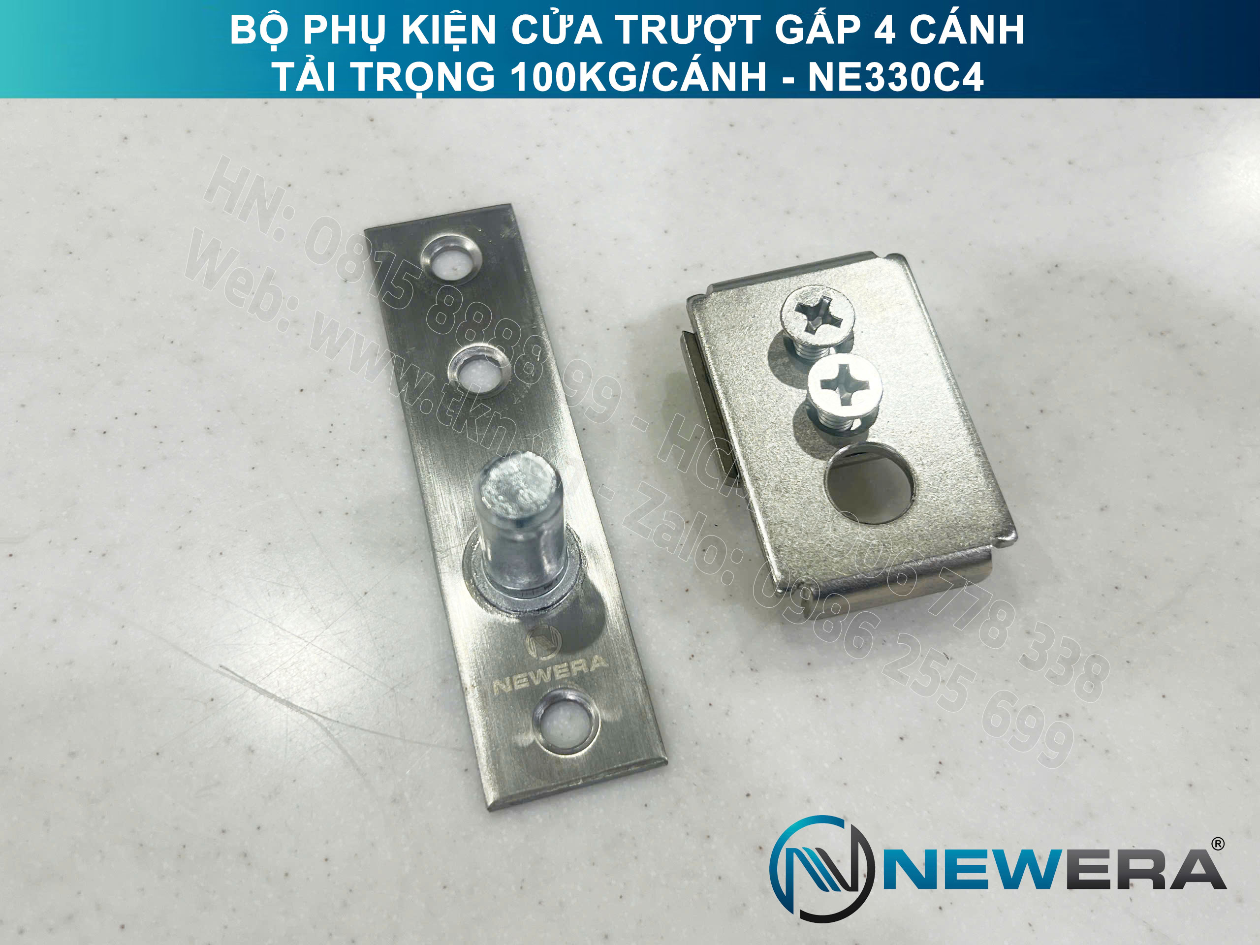 Phụ kiện cửa trượt gấp NewEra tải trọng 100kg/cánh NE330C4 8