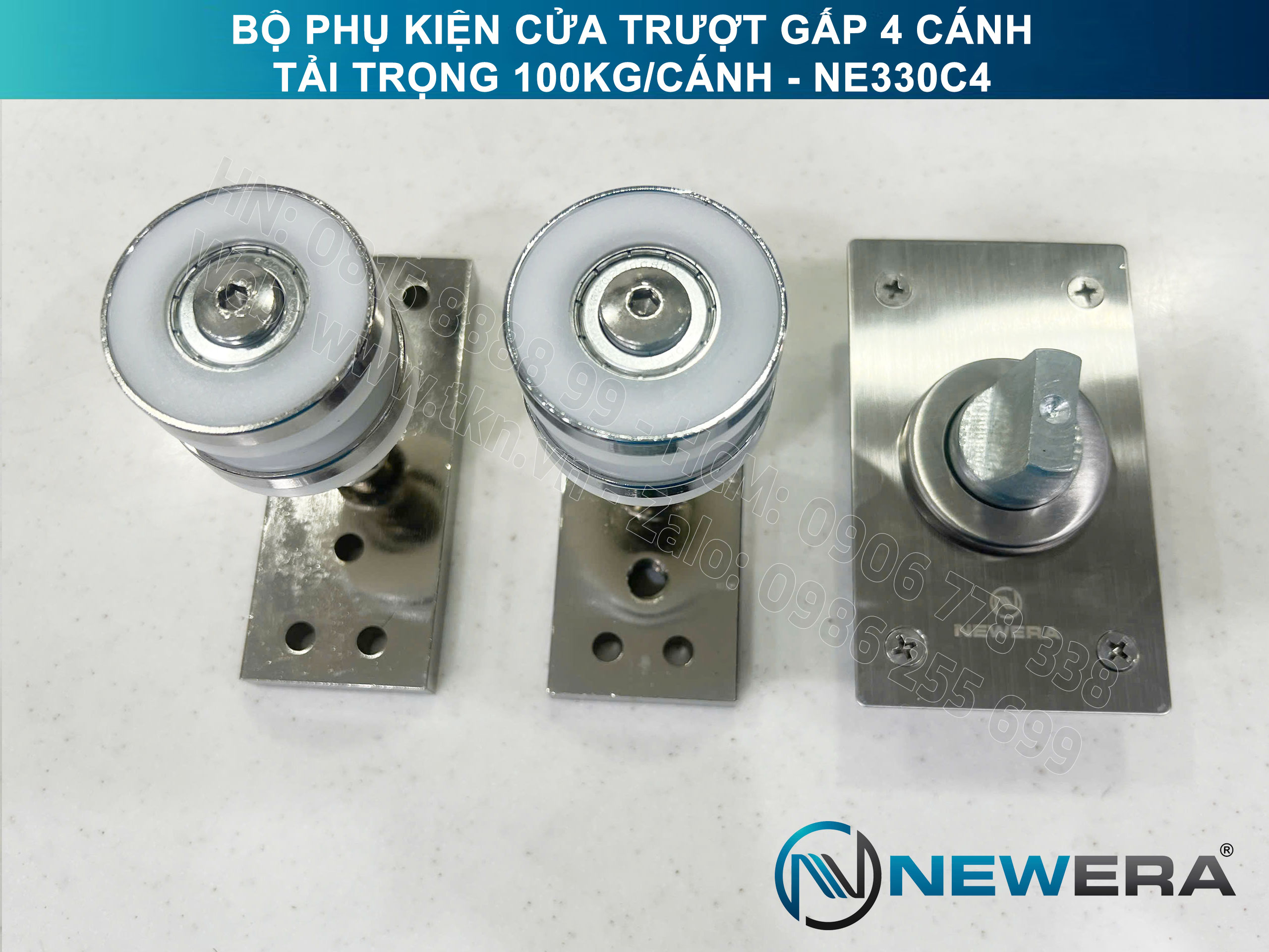 Phụ kiện cửa trượt gấp NewEra tải trọng 100kg/cánh NE330C4 9
