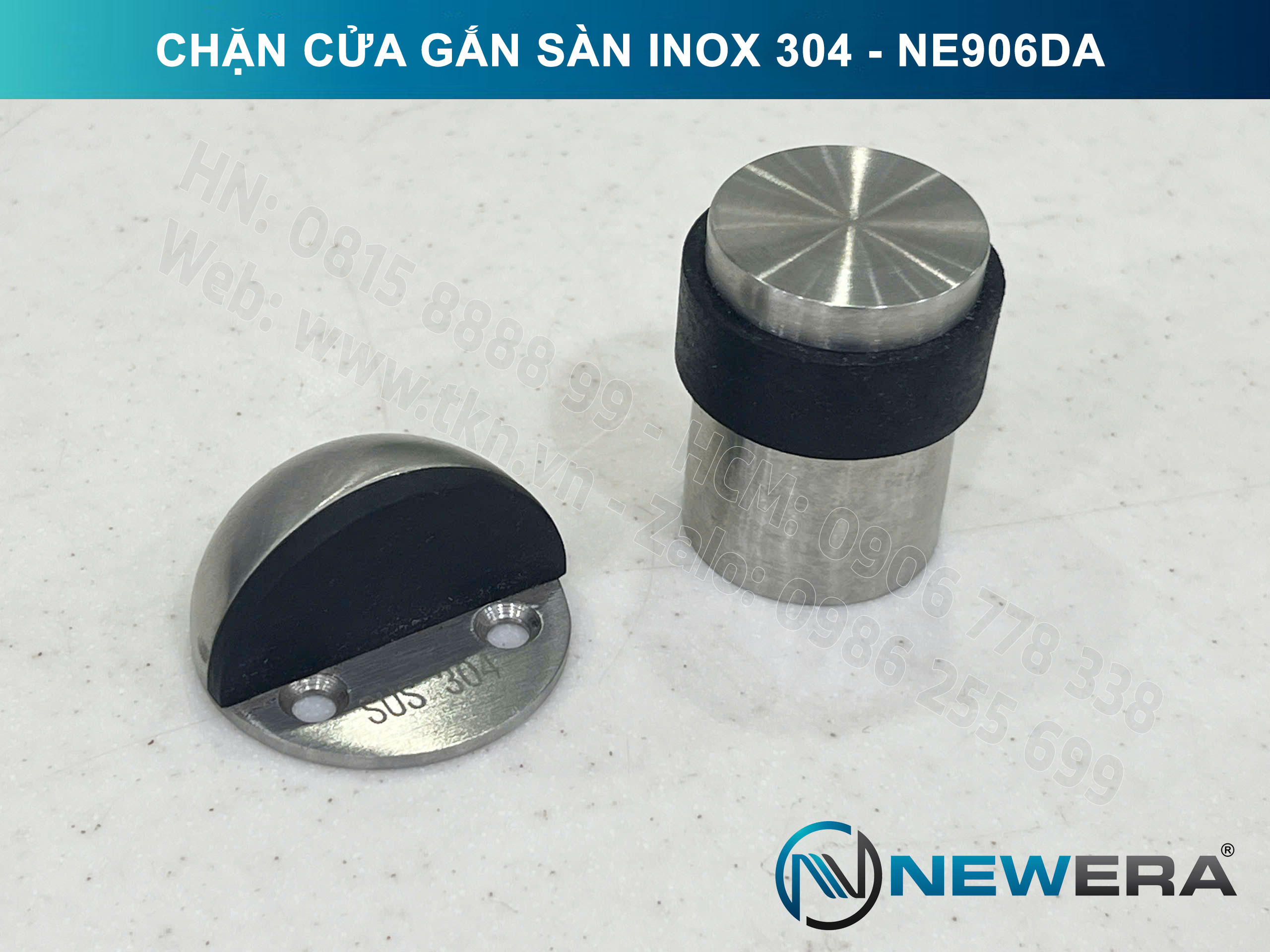 Chặn cửa NewEra inox 304 gắn sàn NE906DA 9