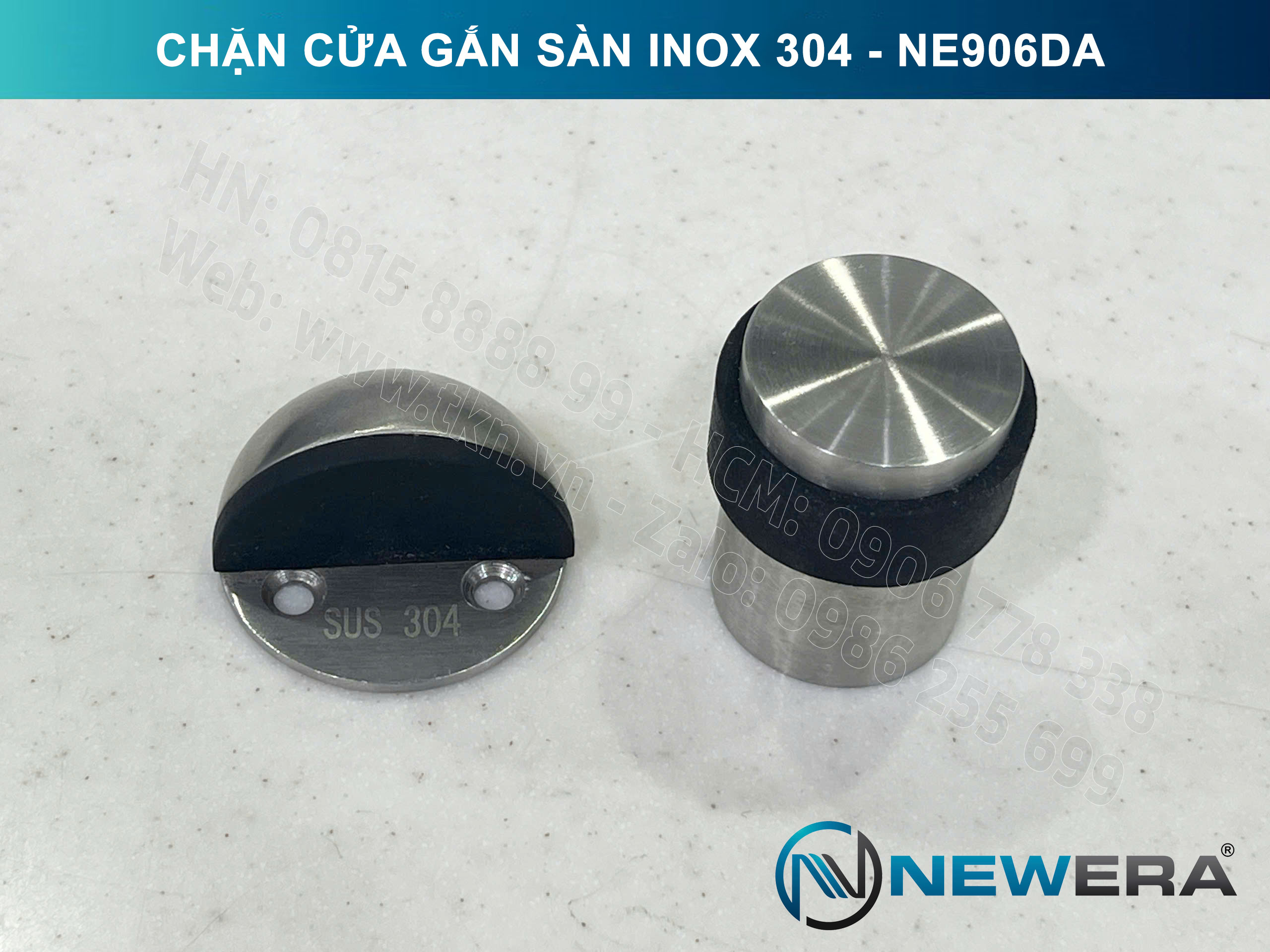 Chặn cửa NewEra inox 304 gắn sàn NE906DA 8