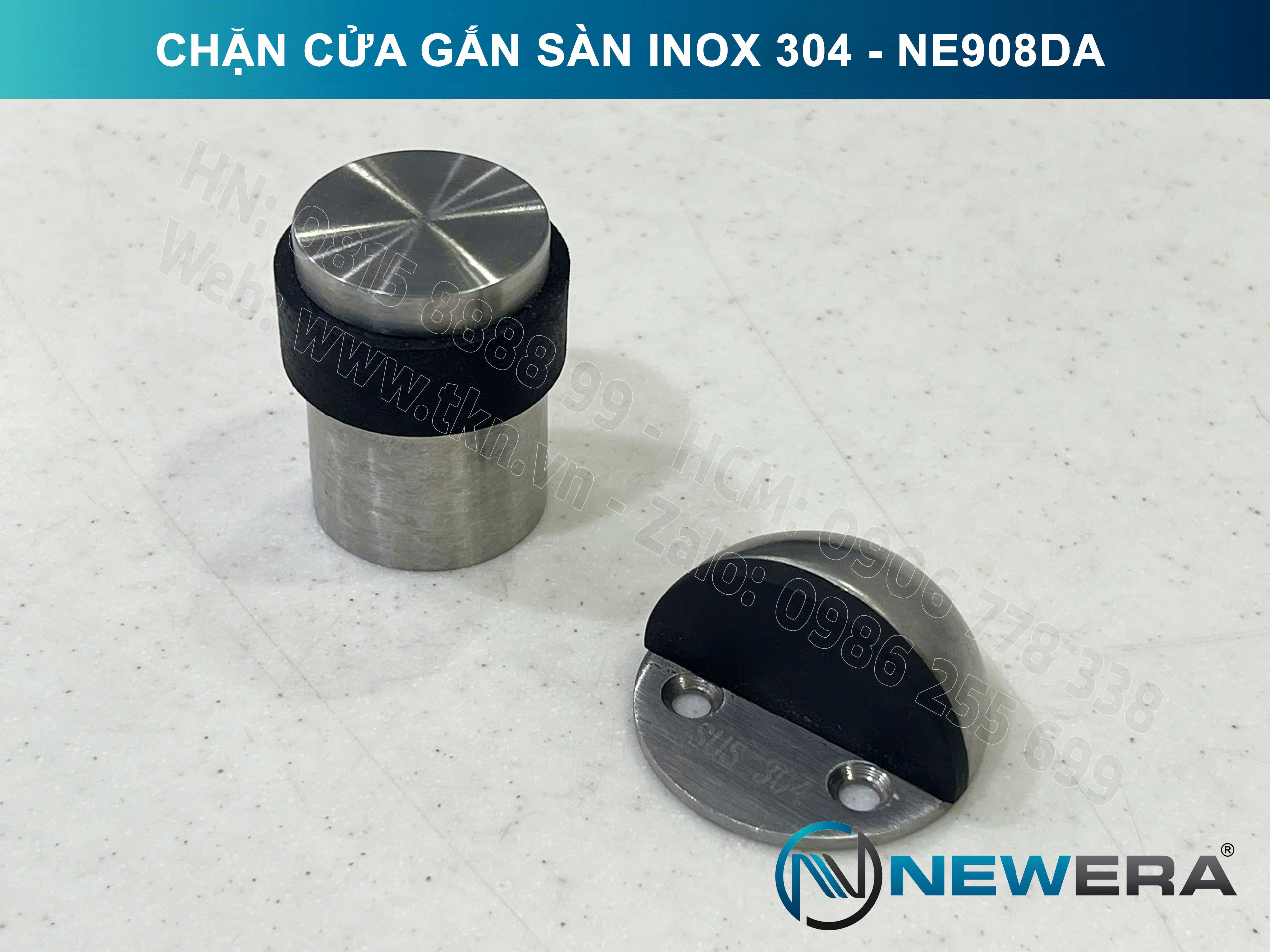 Chặn cửa NewEra inox 304 gắn sàn NE908DA 9