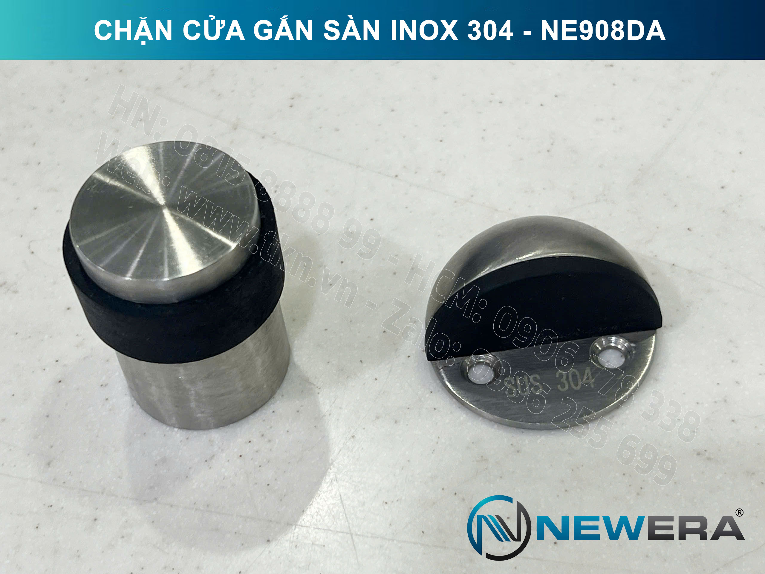Chặn cửa NewEra inox 304 gắn sàn NE908DA 8