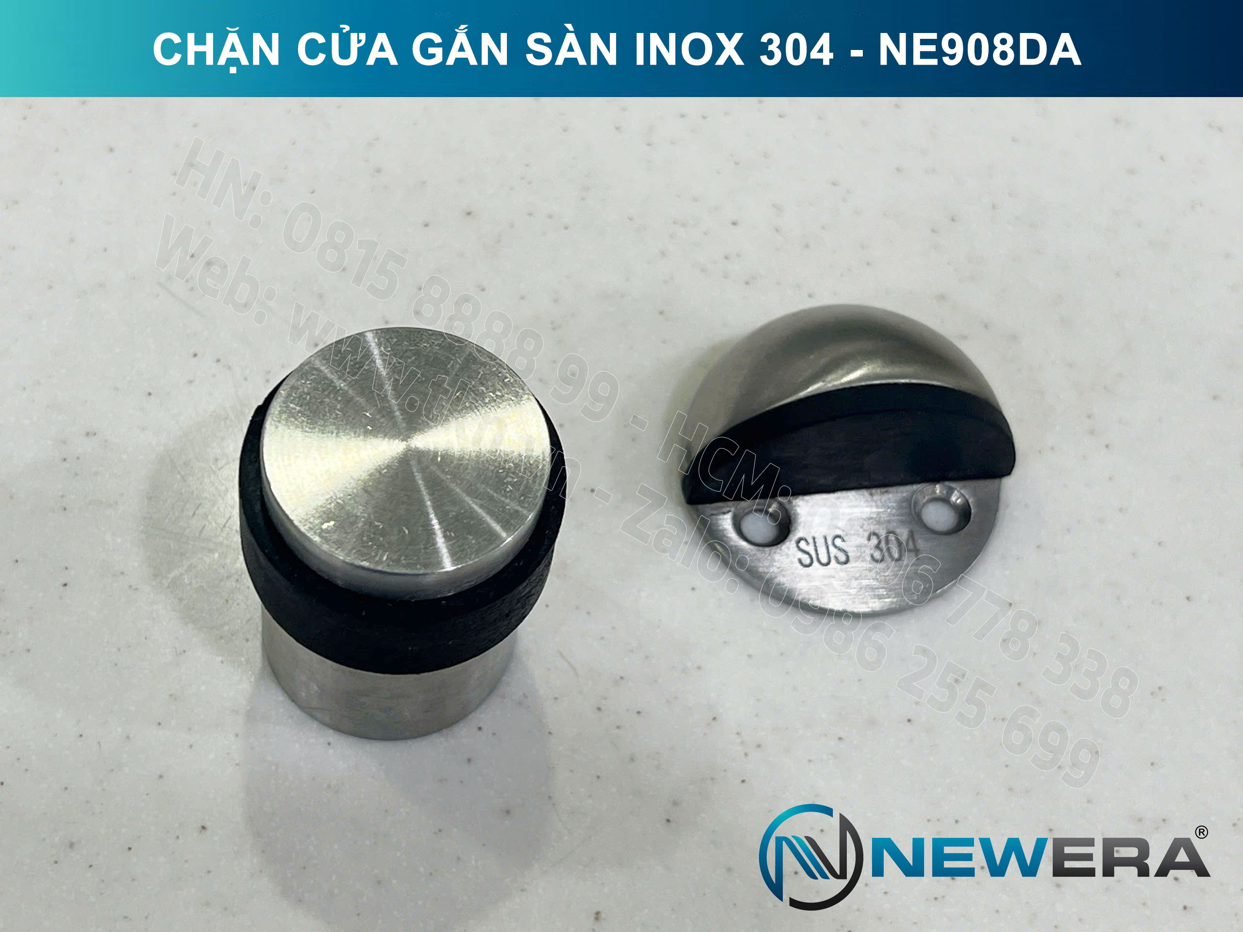 Chặn cửa NewEra inox 304 gắn sàn NE908DA 10