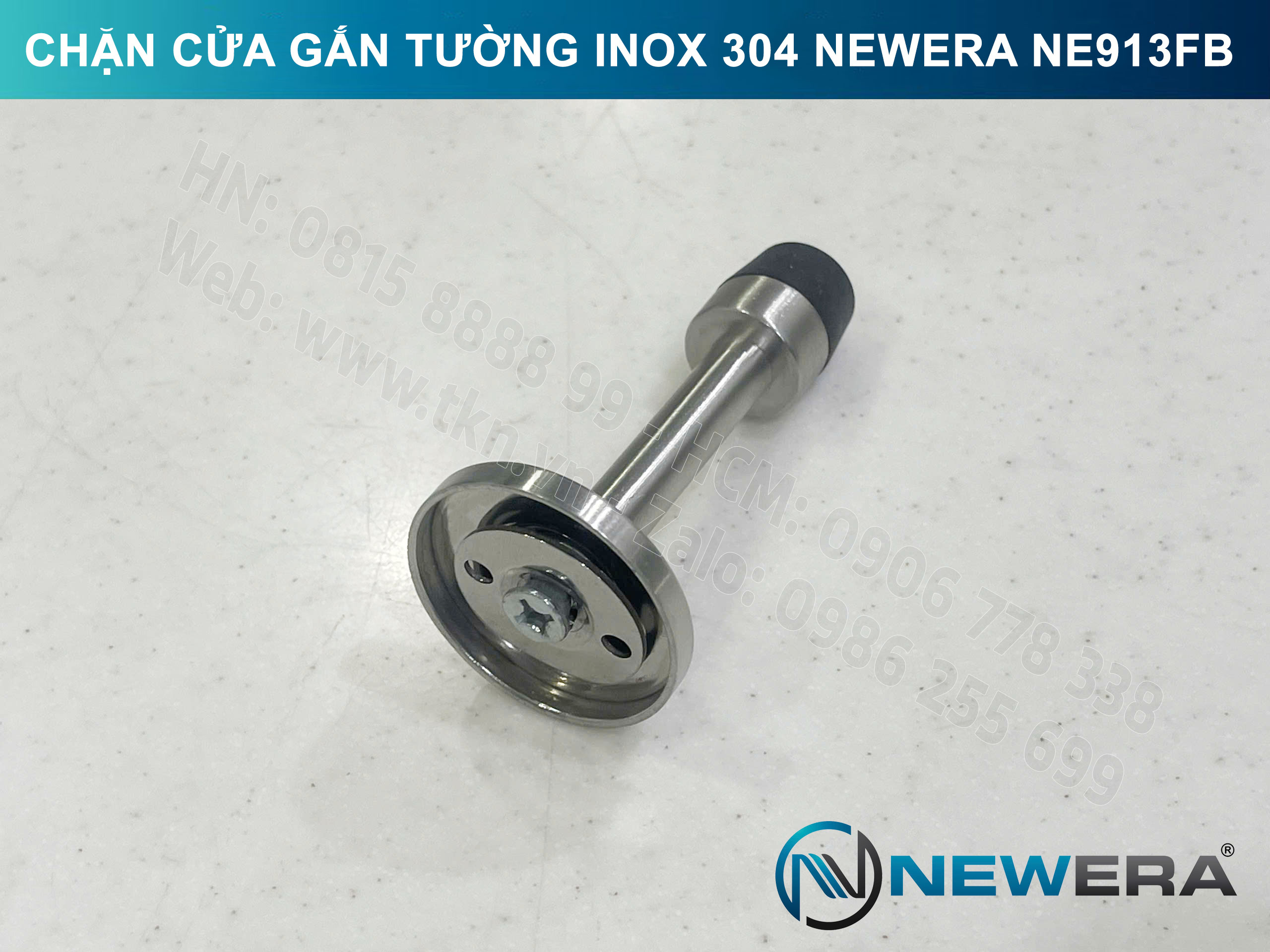 Chặn cửa NewEra inox 304 gắn tường NE913FB 4