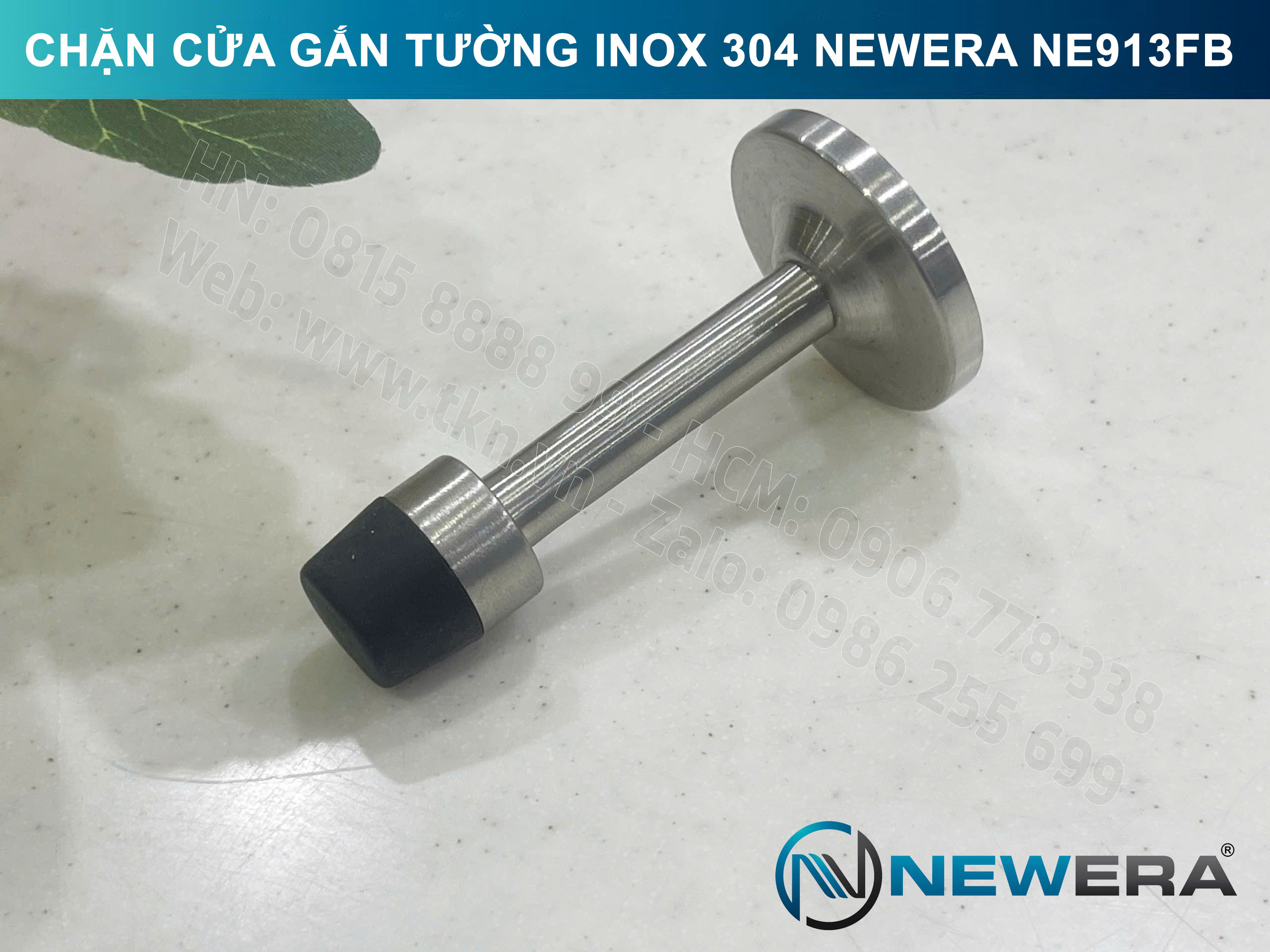 Chặn cửa NewEra inox 304 gắn tường NE913FB 10