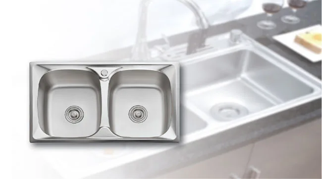 Chậu rửa bát NewEra inox 304 2 bồn rửa NE82S48A