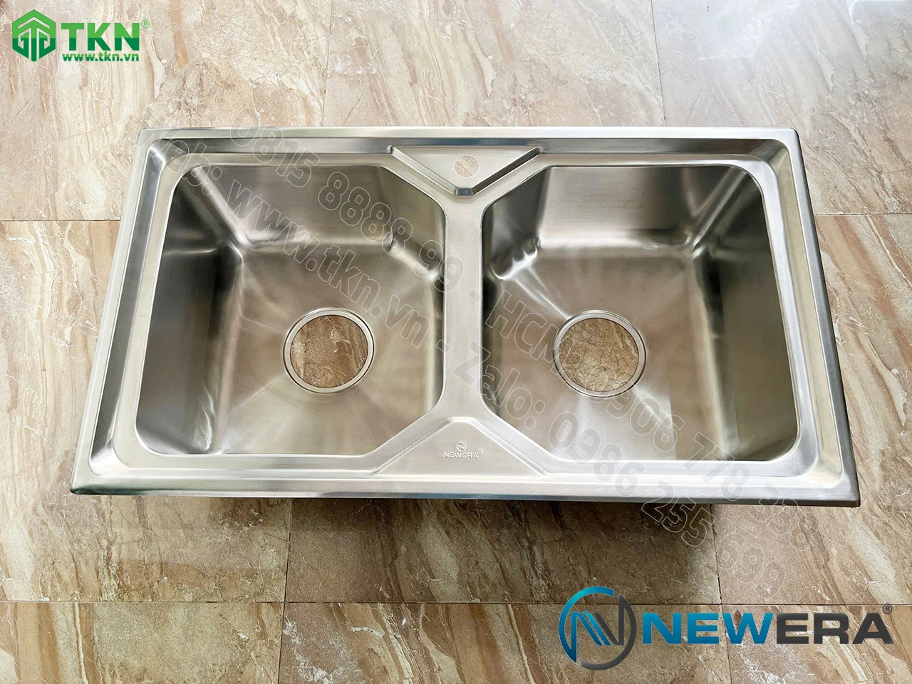 Chậu rửa bát NewEra inox 304 2 bồn rửa NE90S50A 2