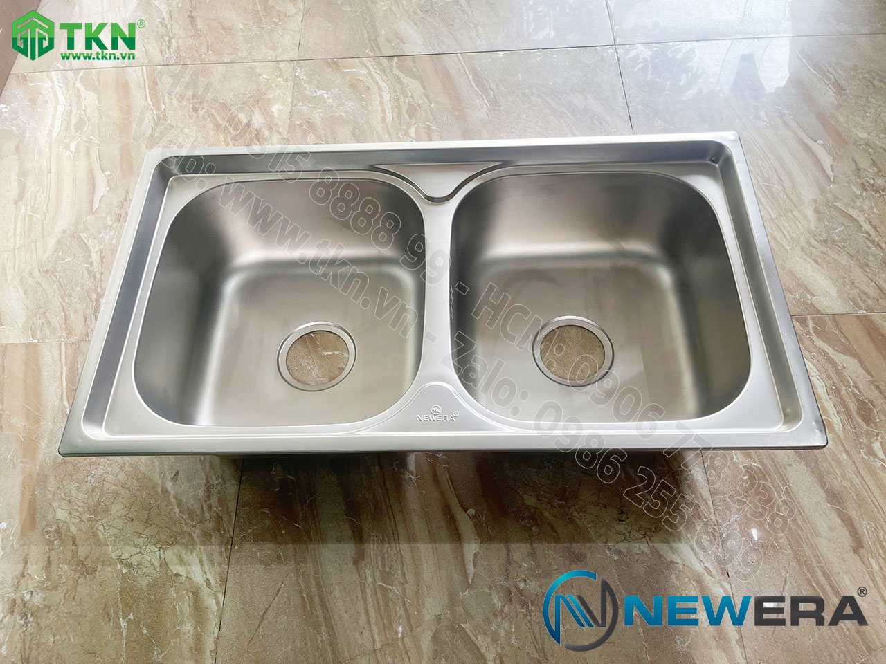Chậu rửa bát NewEra inox 304 2 bồn rửa NE78S43A 1