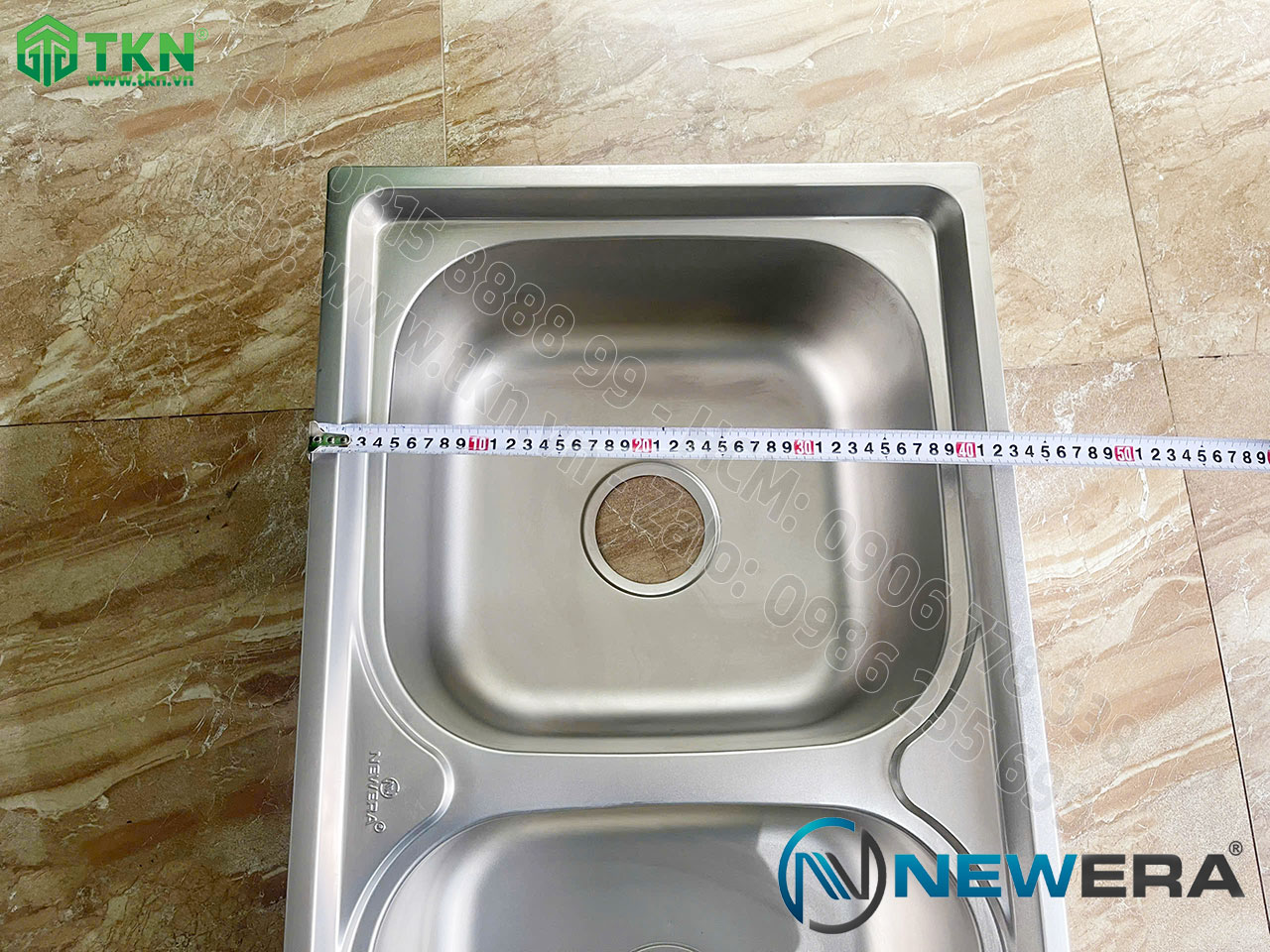 Chậu rửa bát NewEra inox 304 2 bồn rửa NE78S43A 8