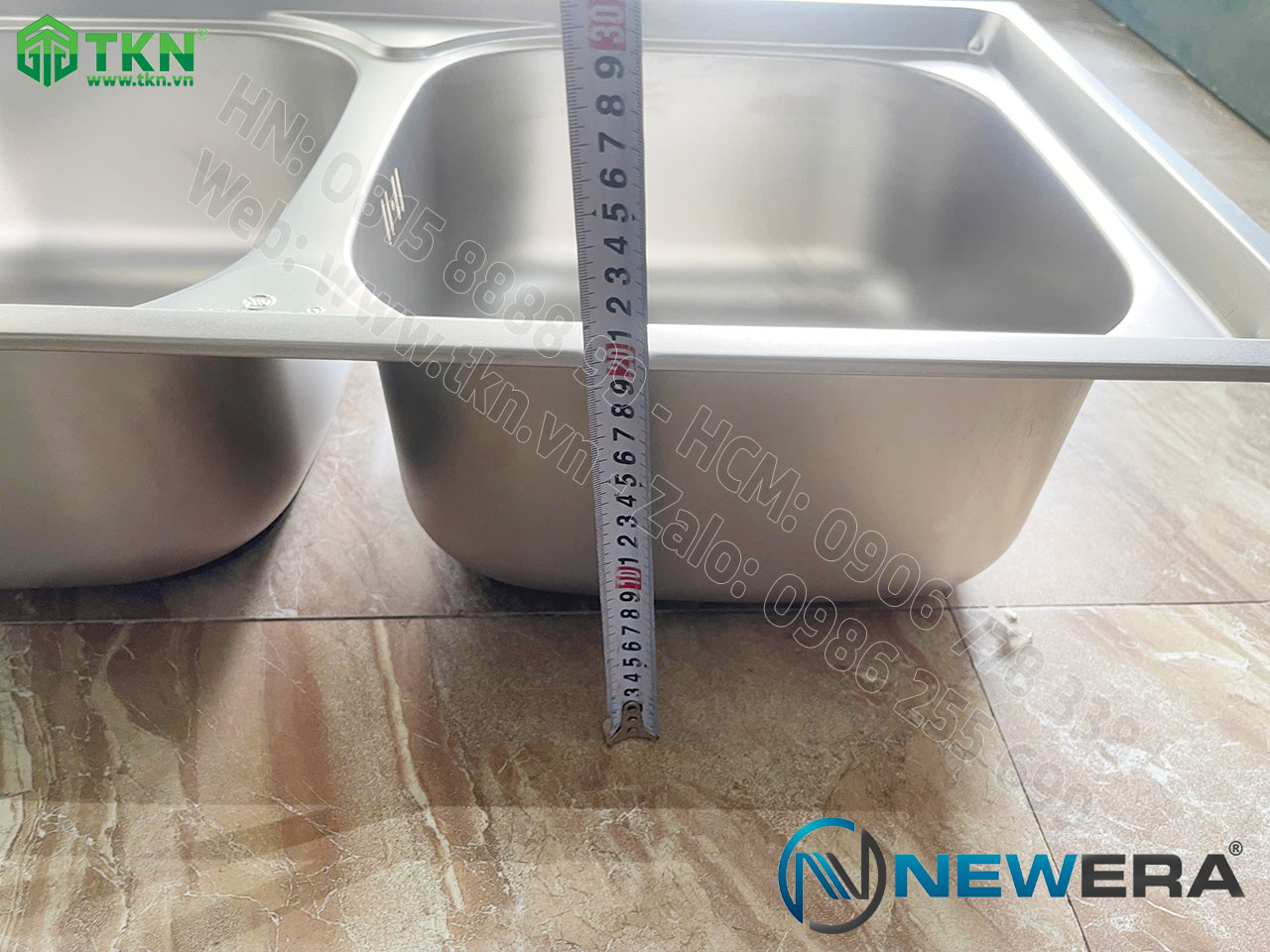 Chậu rửa bát NewEra inox 304 2 bồn rửa NE78S43A 7