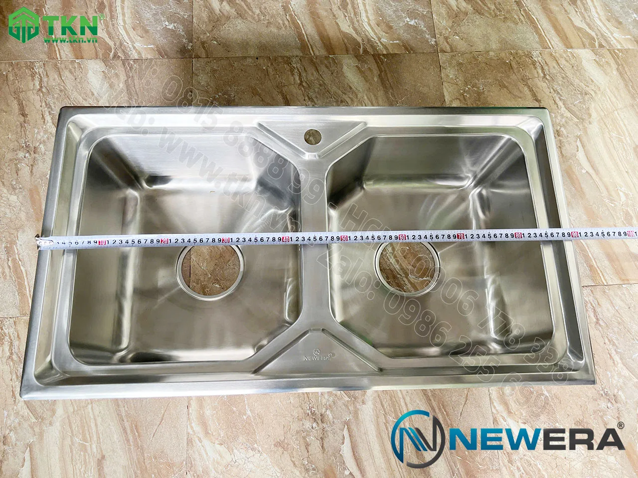 Chậu rửa bát NewEra inox 304 2 bồn rửa NE90S50A 10