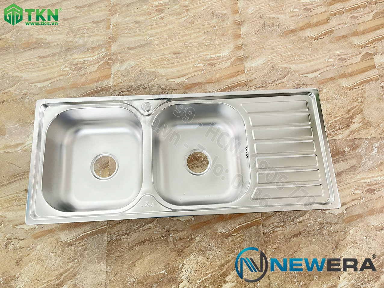 Chậu rửa bát NewEra inox 304 2 bồn rửa NE10S54A 2