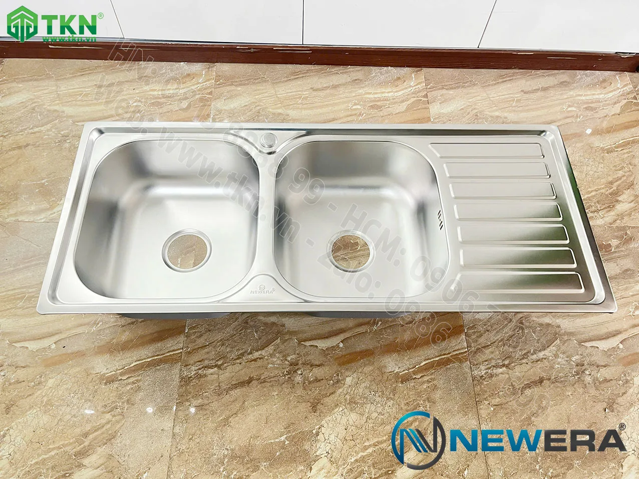 Chậu rửa bát NewEra inox 304 2 bồn rửa NE10S54A 13